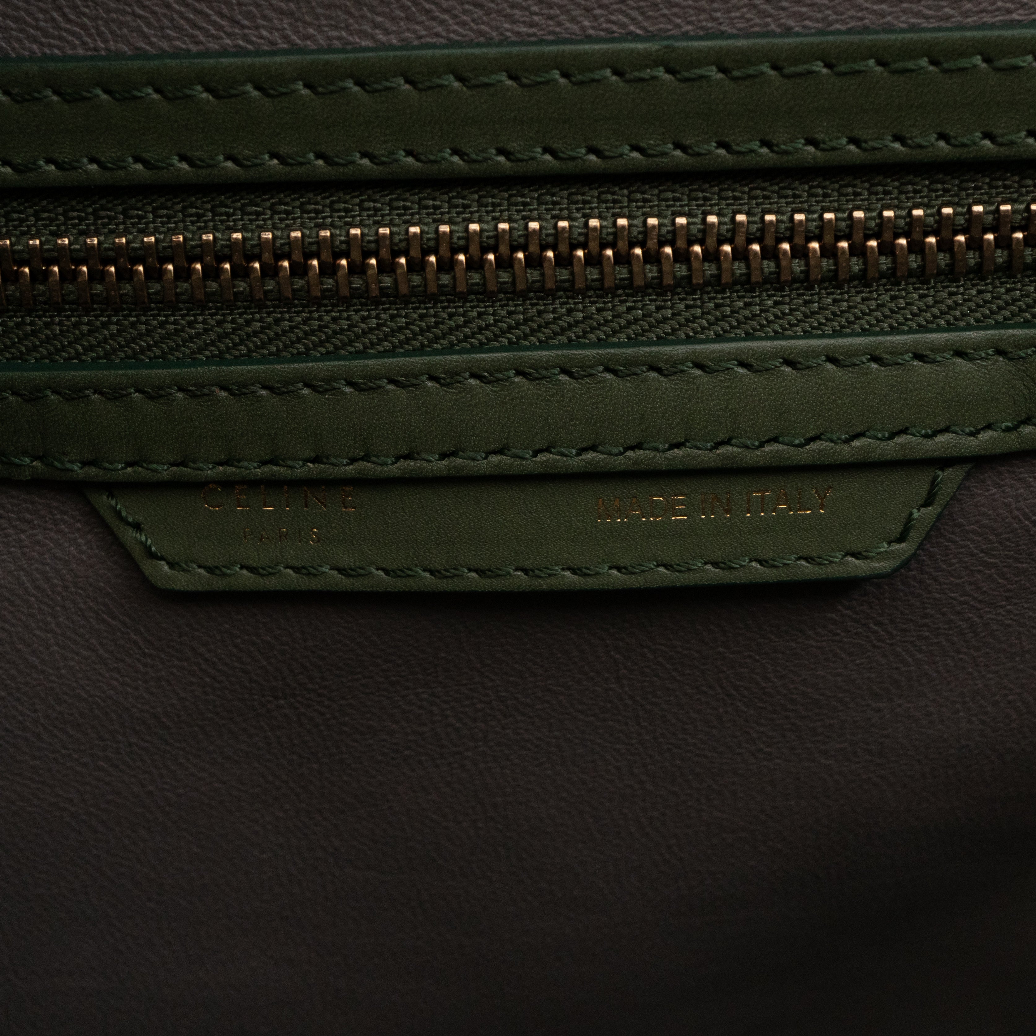 Mini Luggage Green Suede Leather