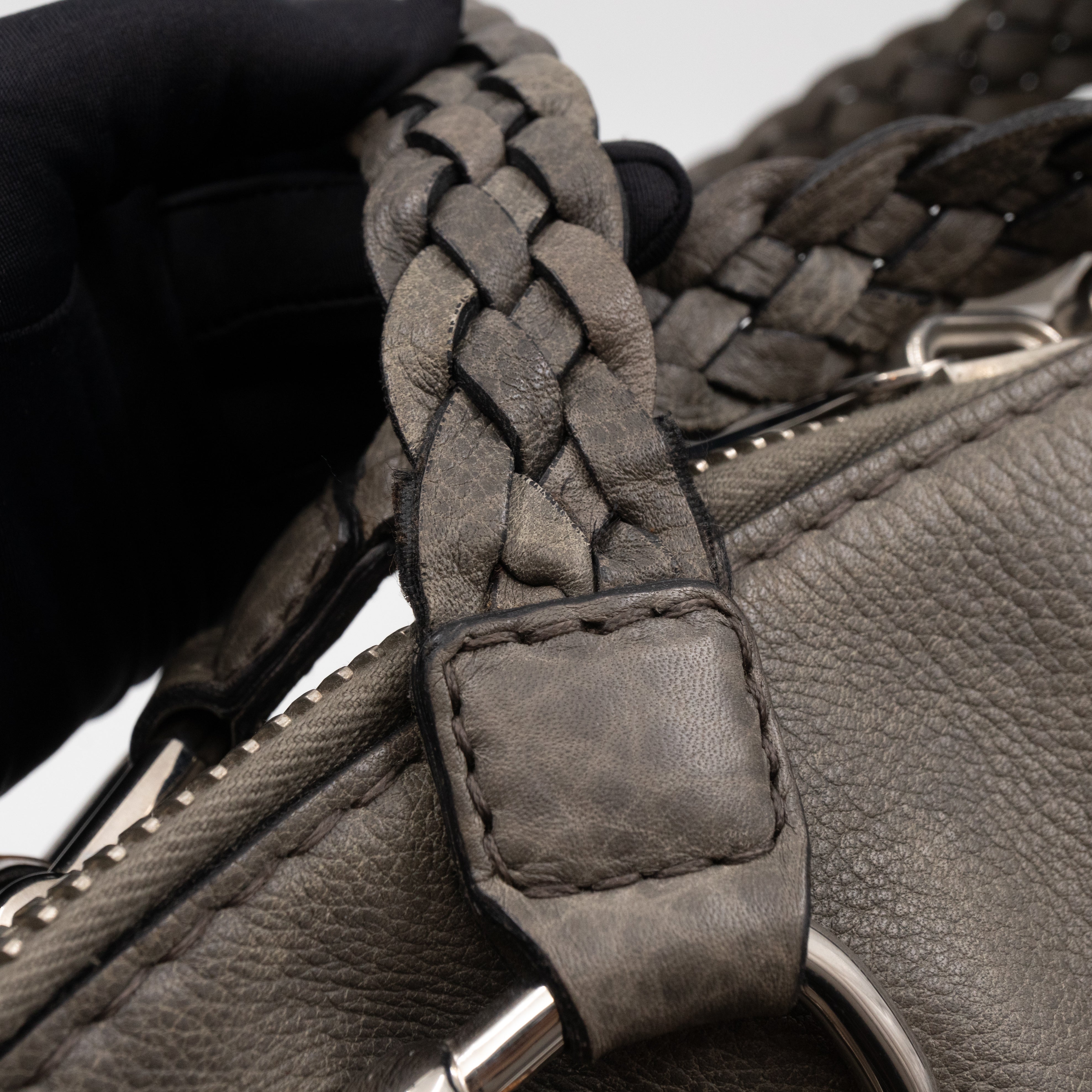 Bamboo Bar Shoulder Bag Grey Leather