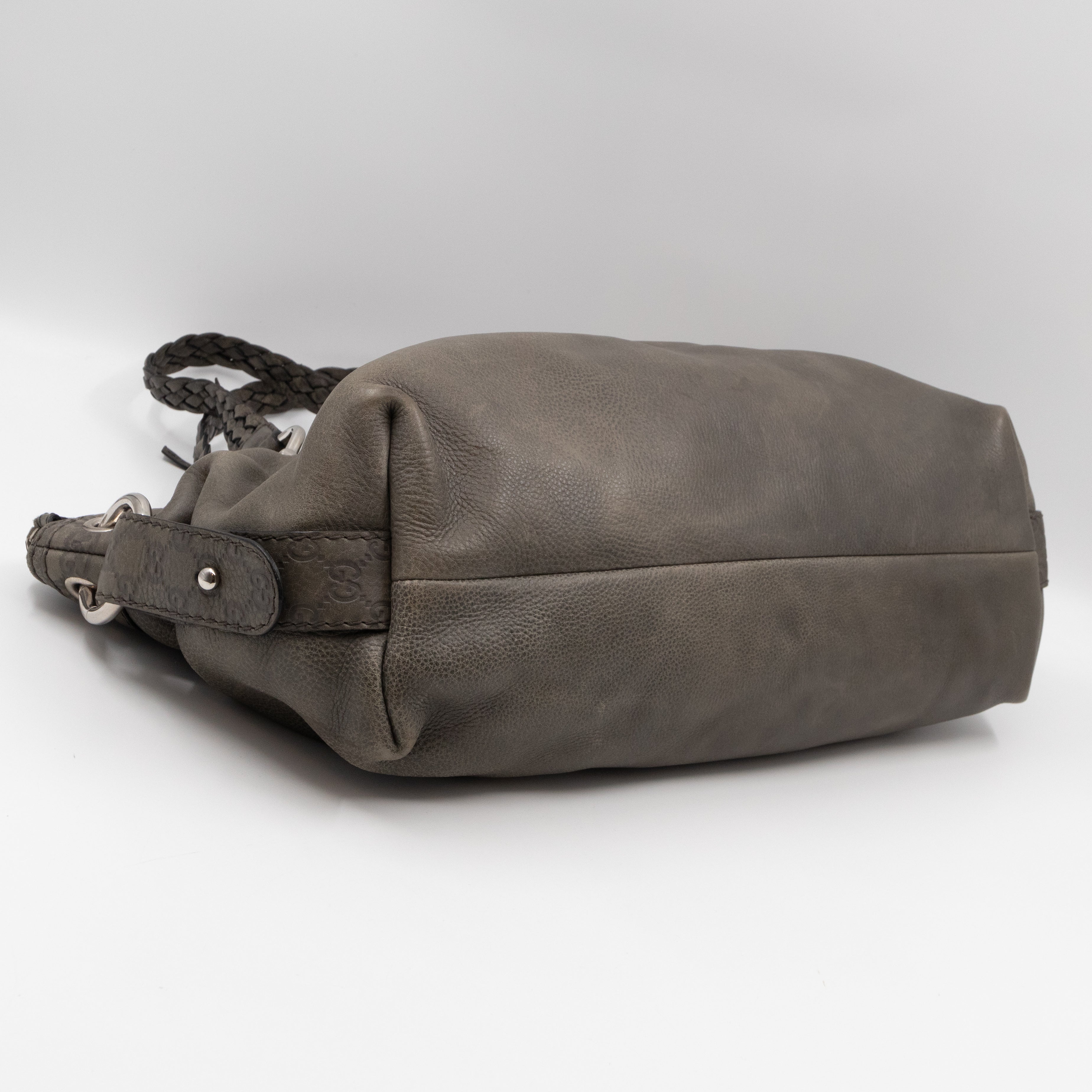 Bamboo Bar Shoulder Bag Grey Leather