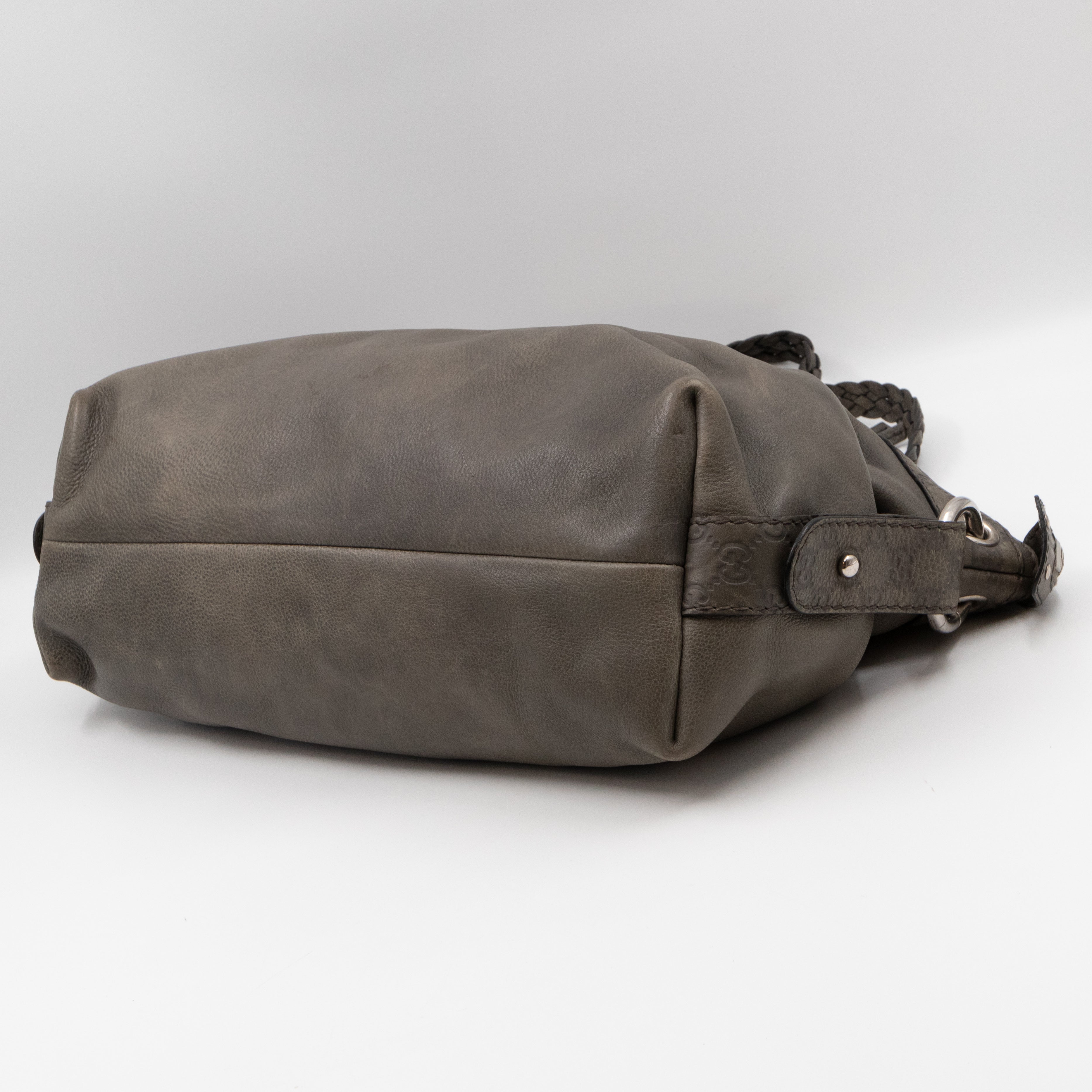 Bamboo Bar Shoulder Bag Grey Leather