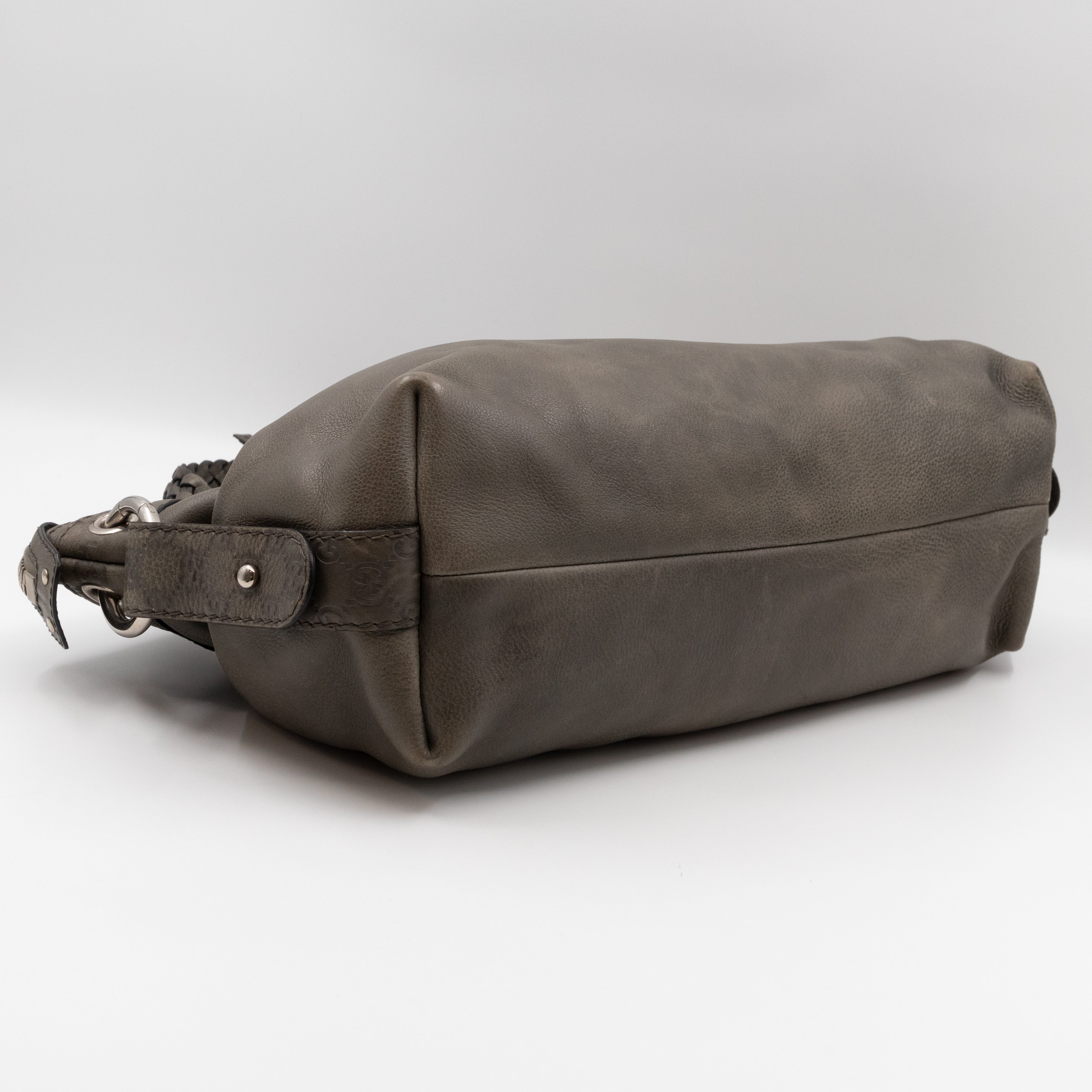 Bamboo Bar Shoulder Bag Grey Leather