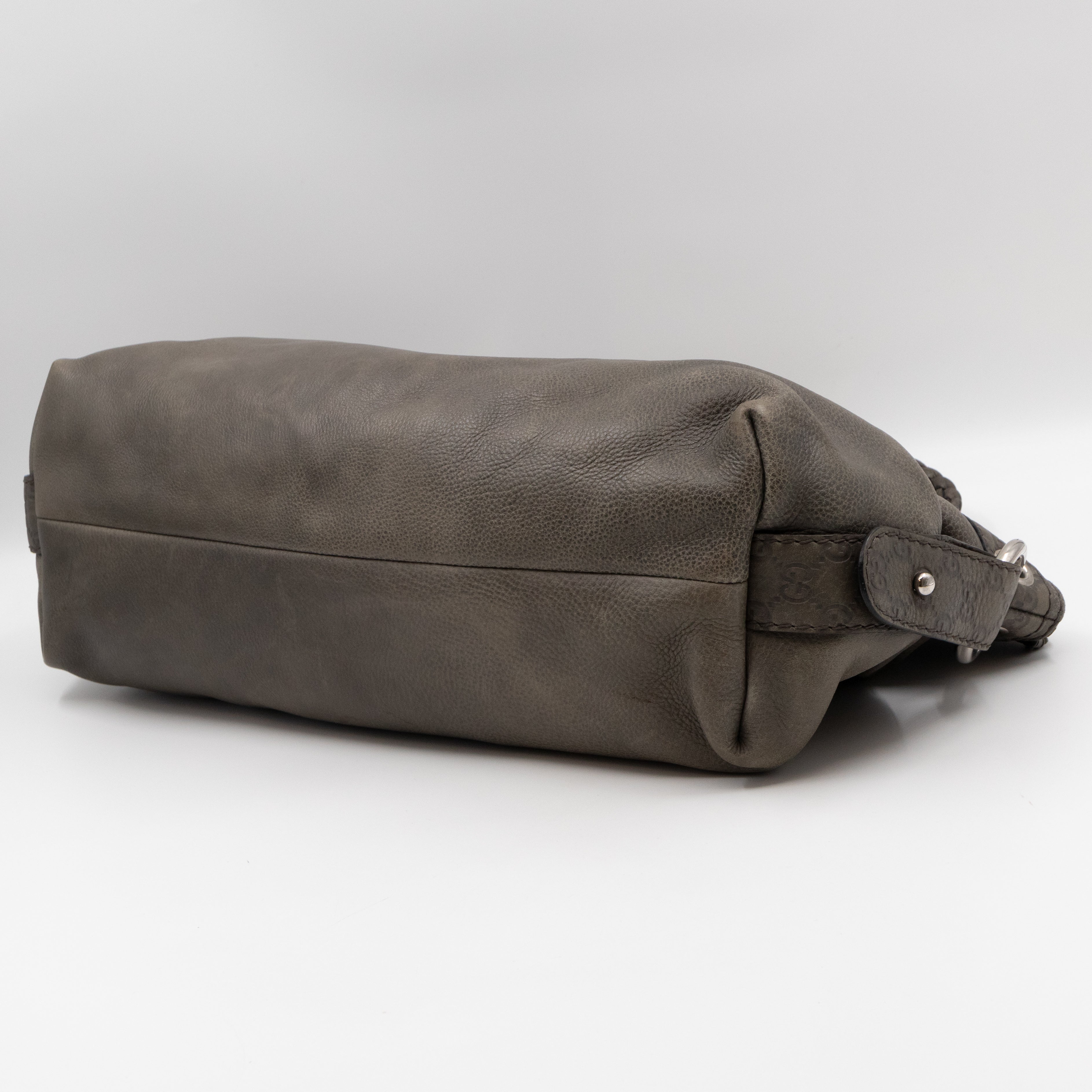 Bamboo Bar Shoulder Bag Grey Leather