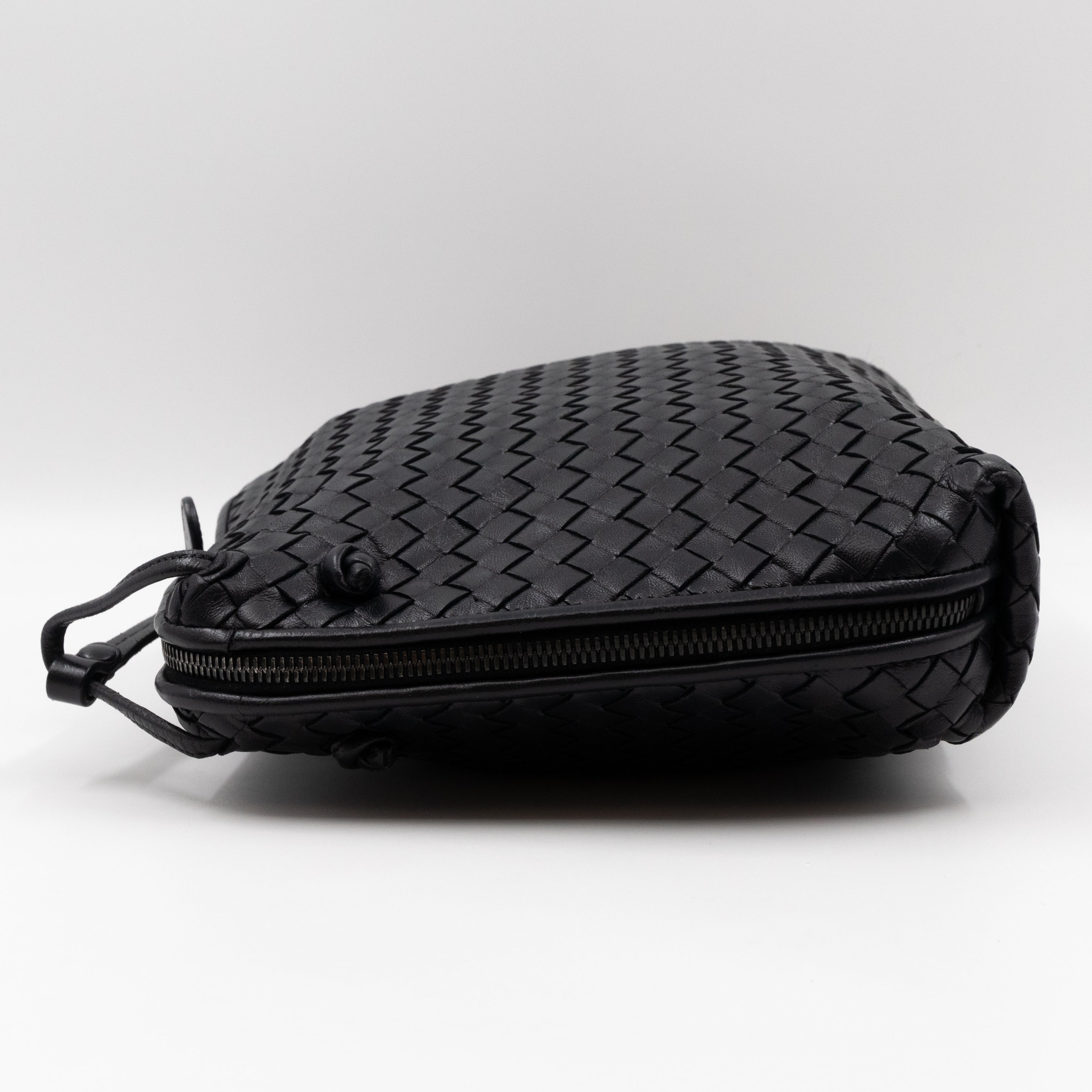 Large Nodini Messenger Intrecciato Black