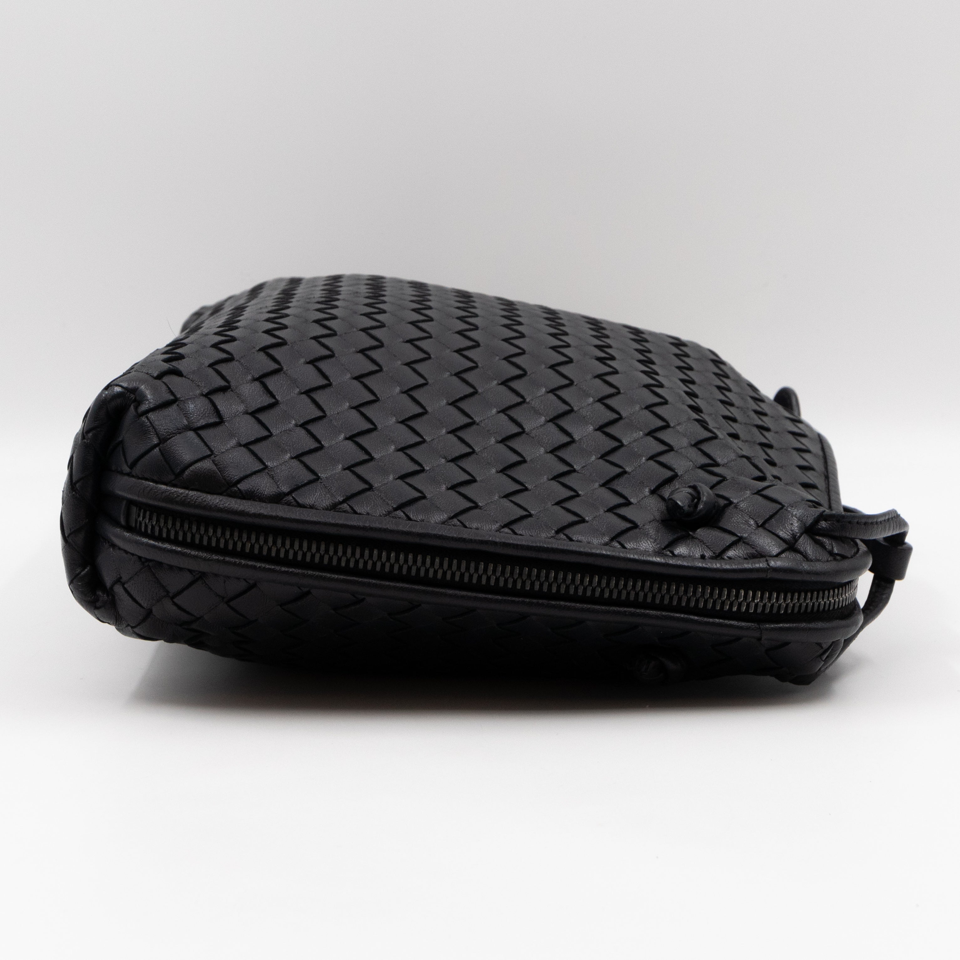 Large Nodini Messenger Intrecciato Black