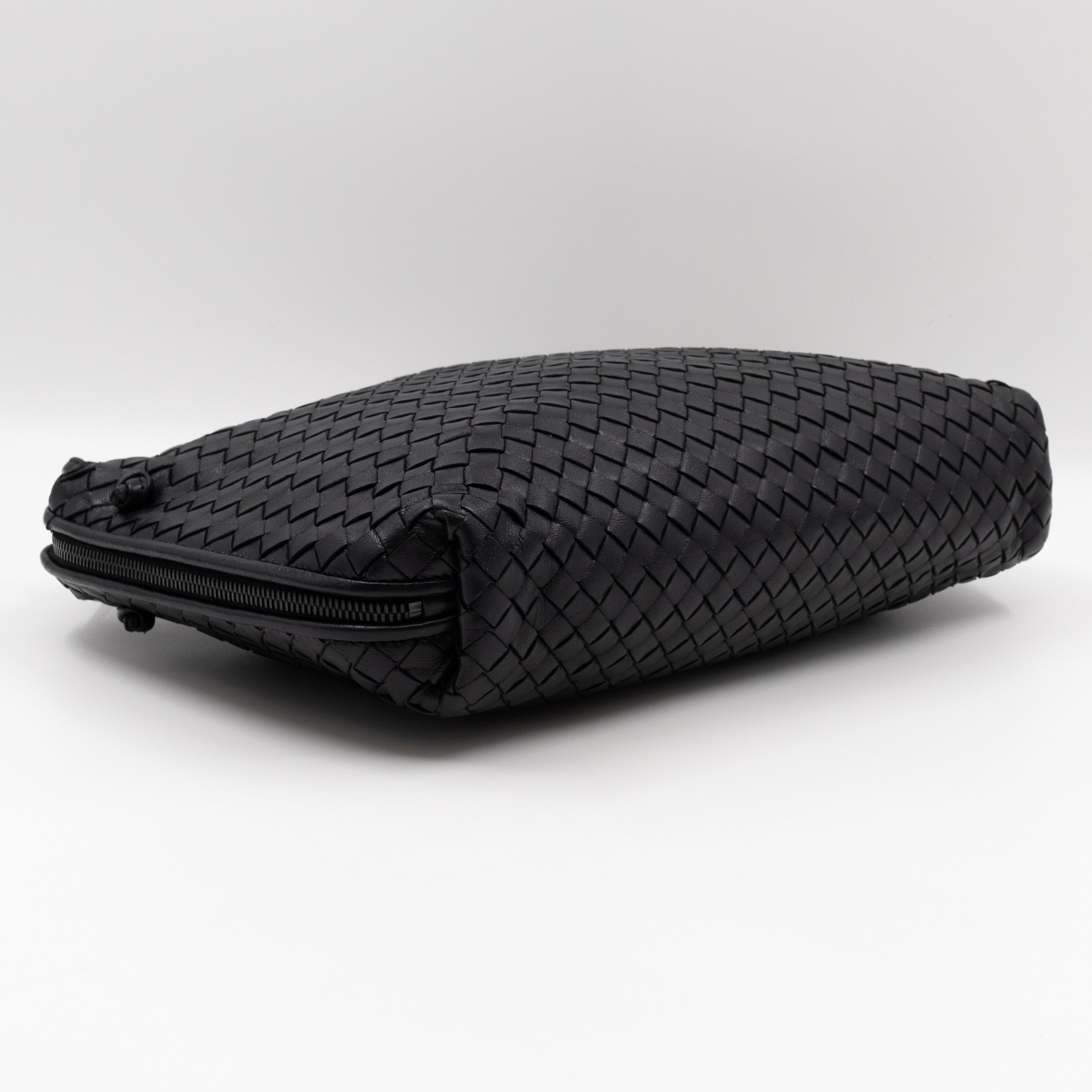 Large Nodini Messenger Intrecciato Black