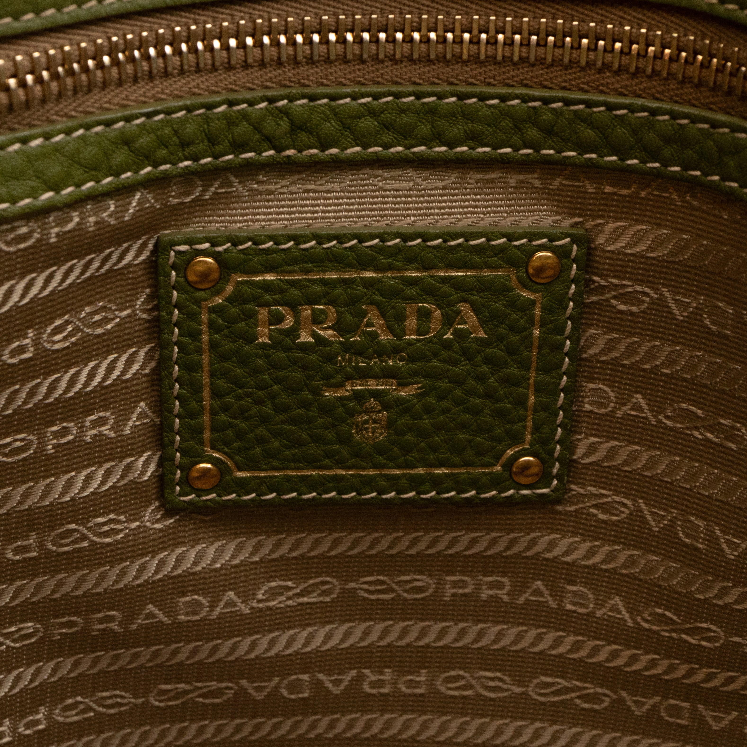 Shopping Tote Green Leather