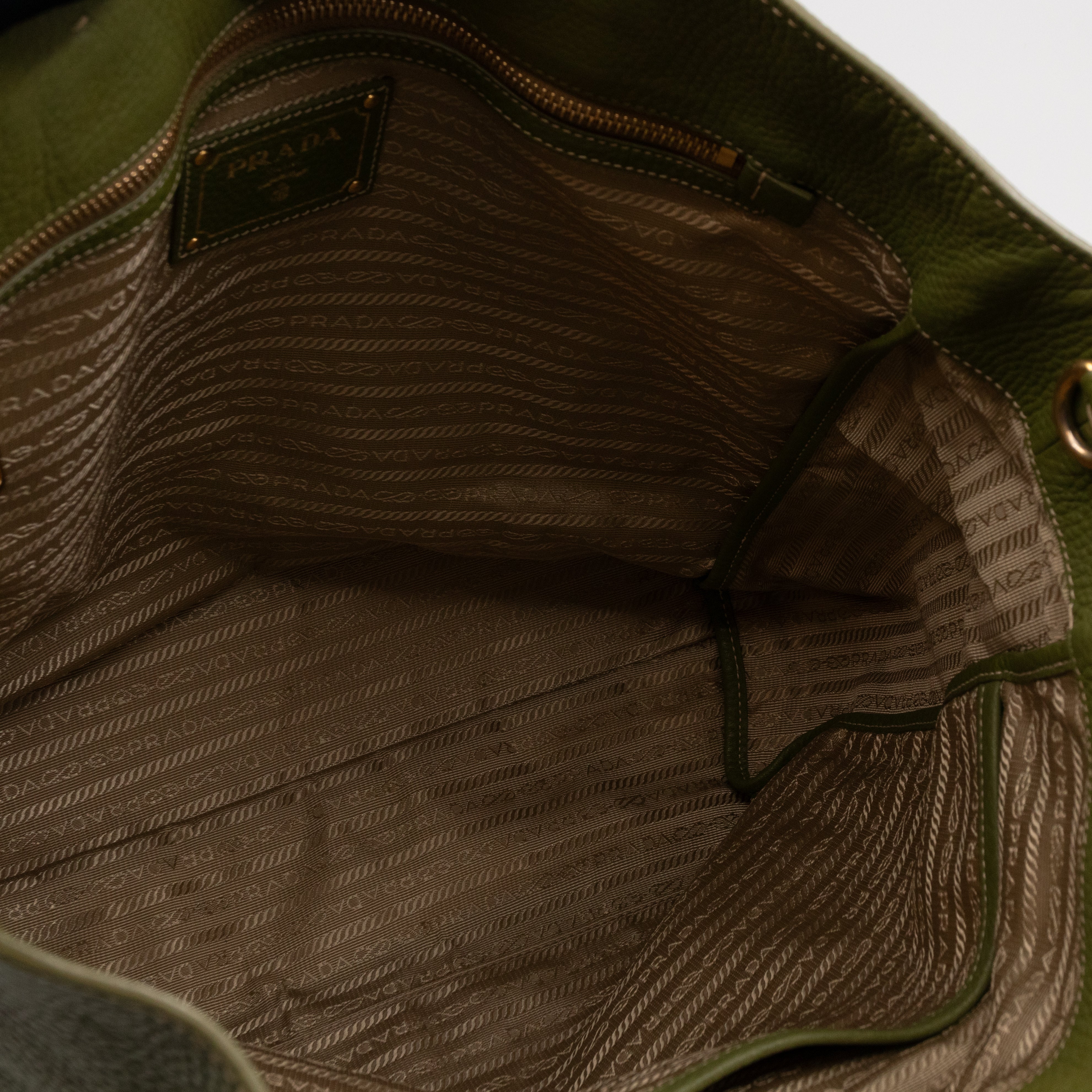 Shopping Tote Green Leather