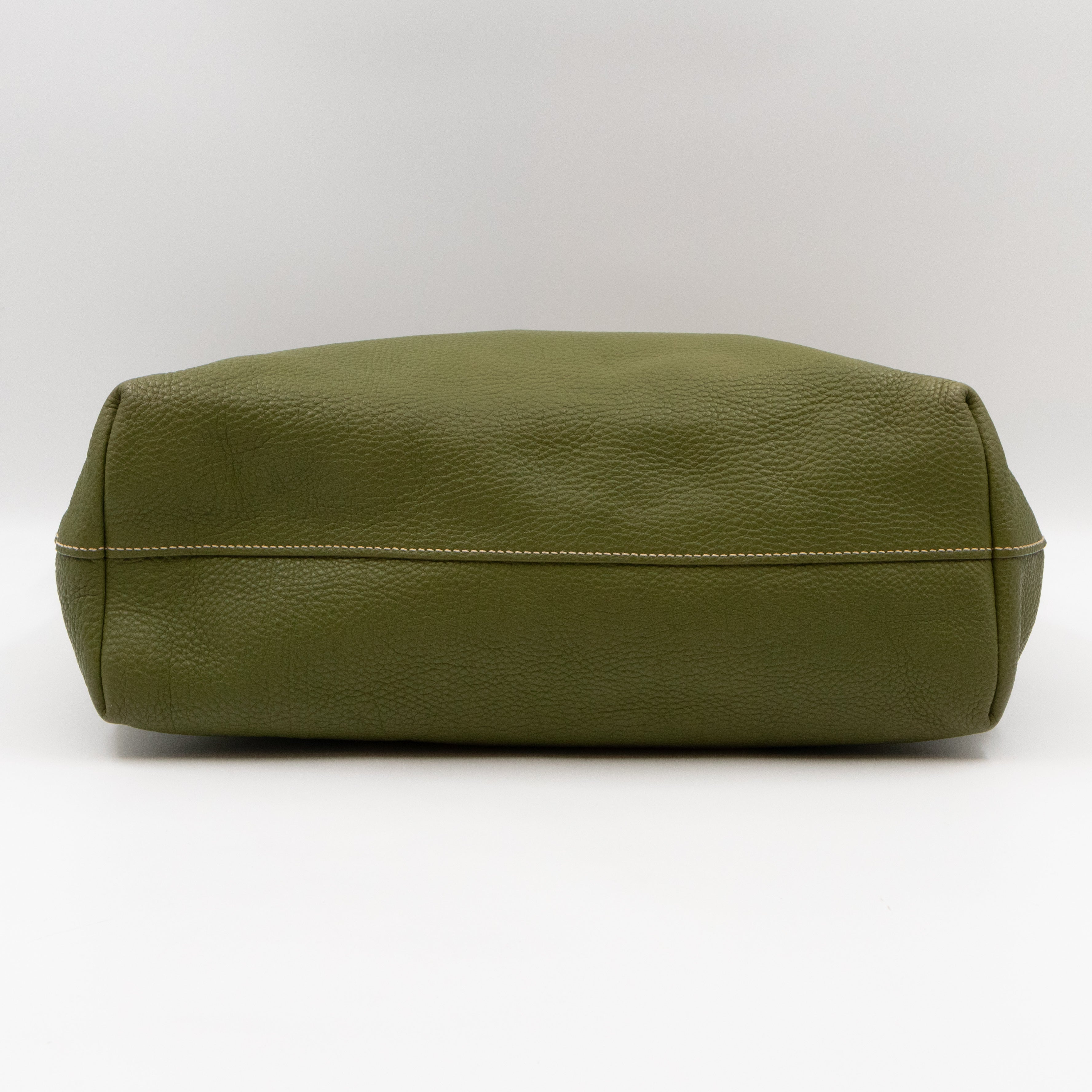 Shopping Tote Green Leather