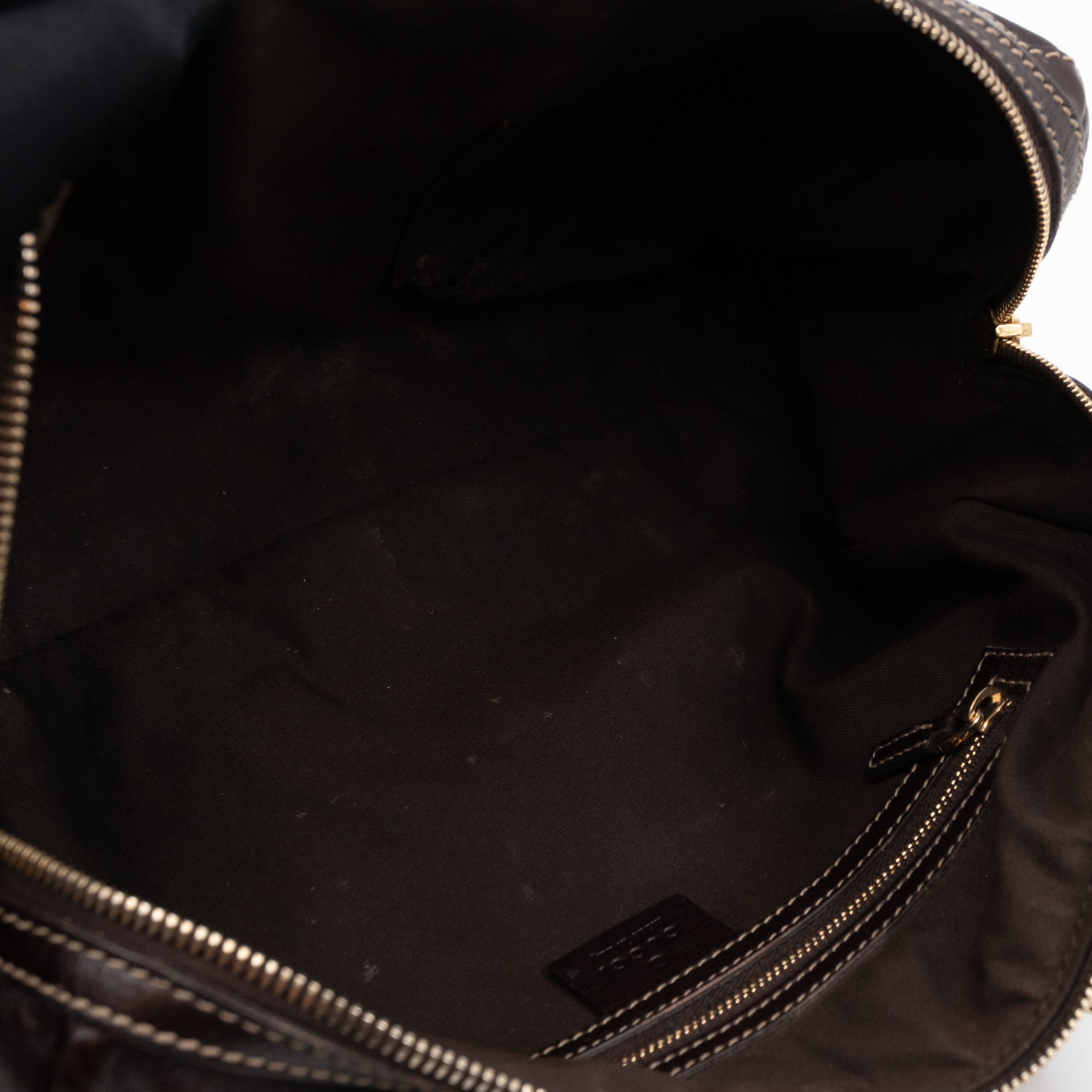 Britt Web Boston Bag Brown Leather