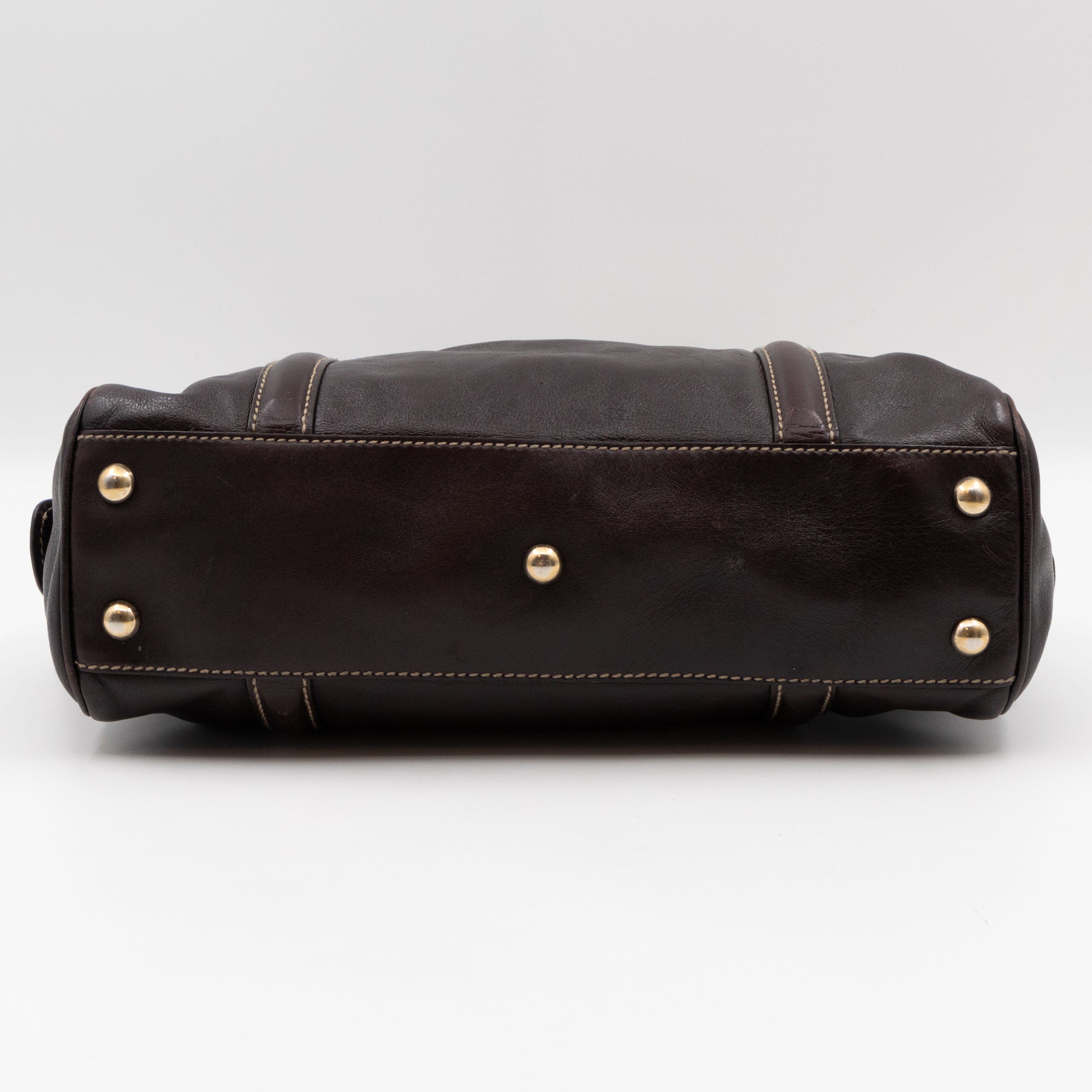 Britt Web Boston Bag Brown Leather