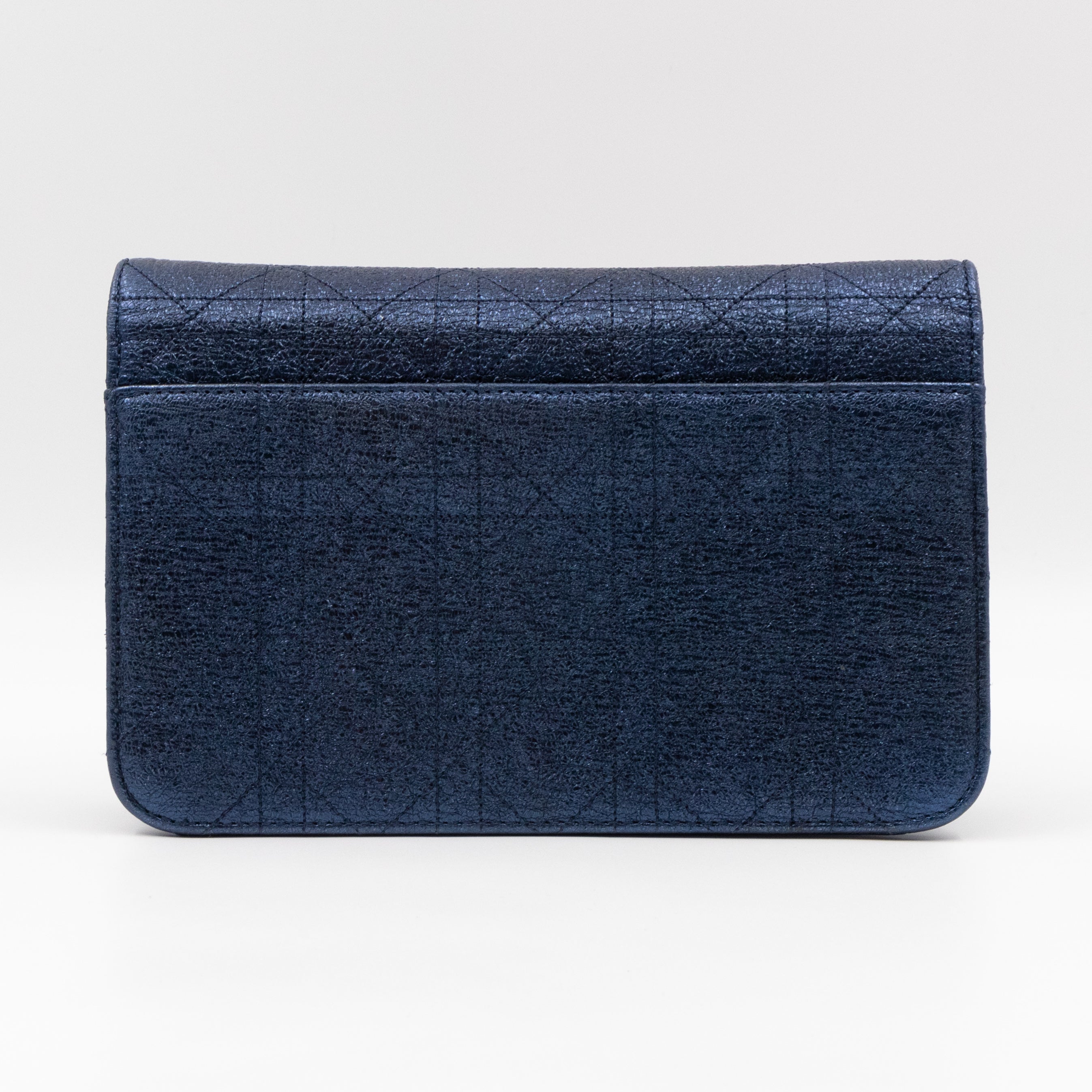 Miss Dior Promenade Clutch Metallic Blue Leather