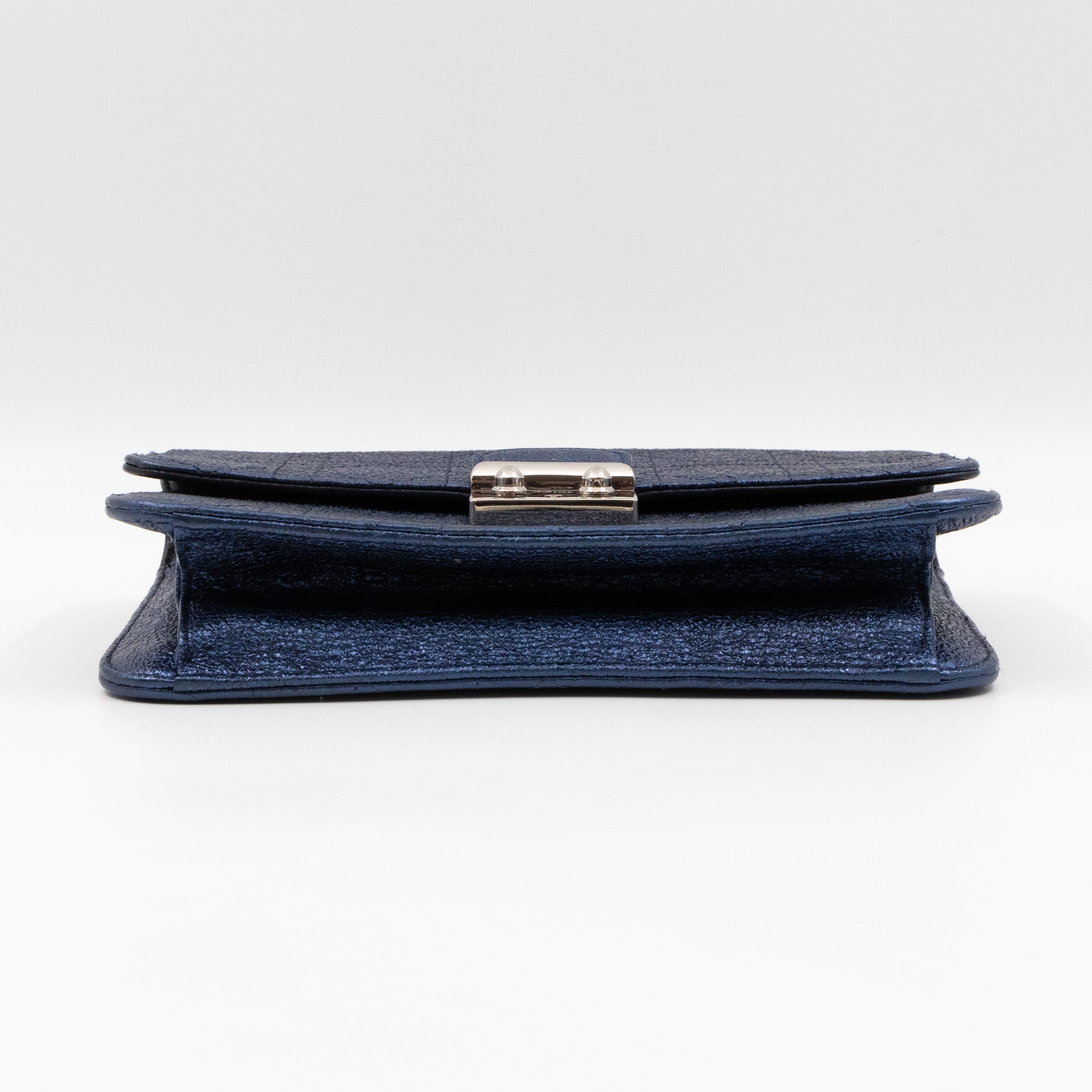 Miss Dior Promenade Clutch Metallic Blue Leather