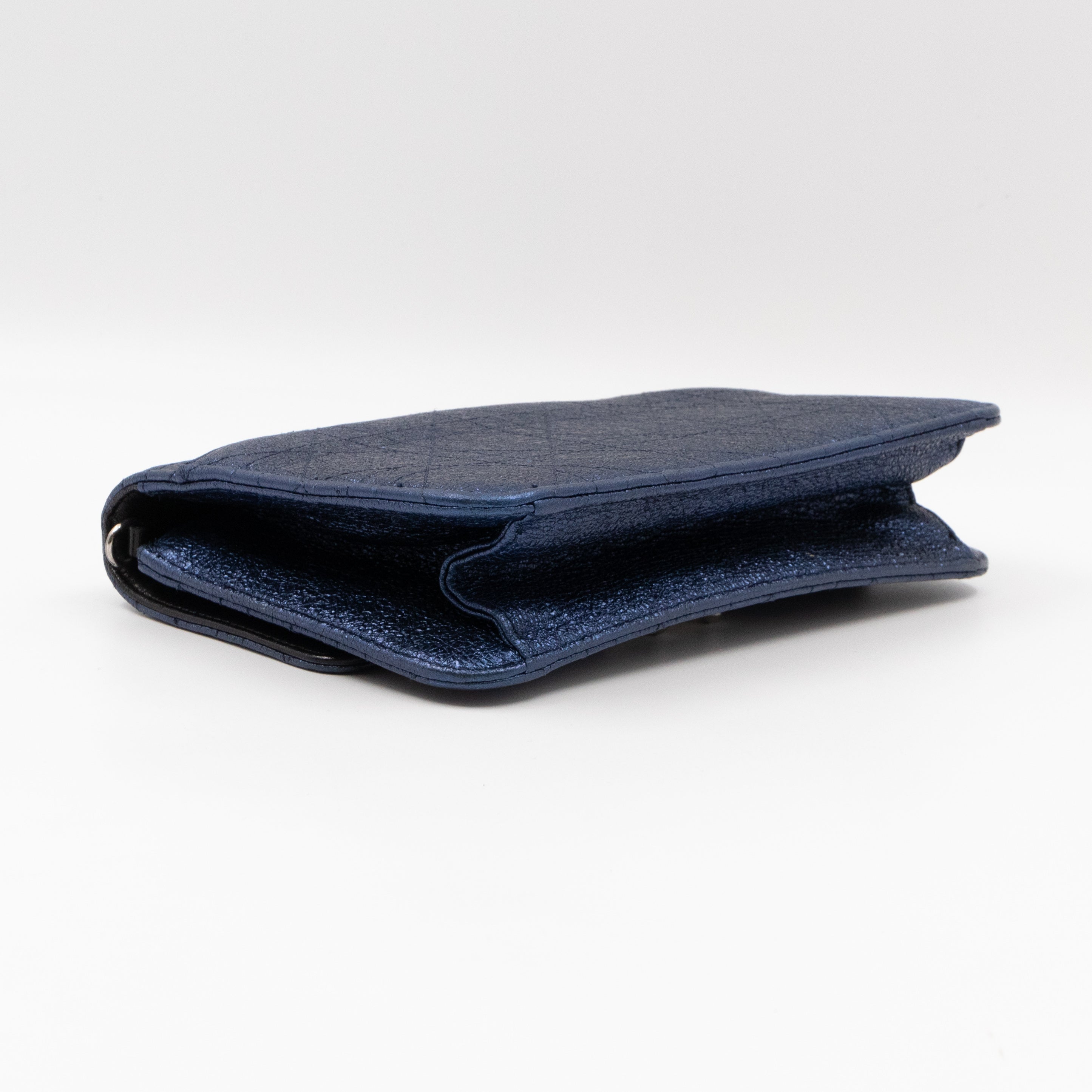 Miss Dior Promenade Clutch Metallic Blue Leather