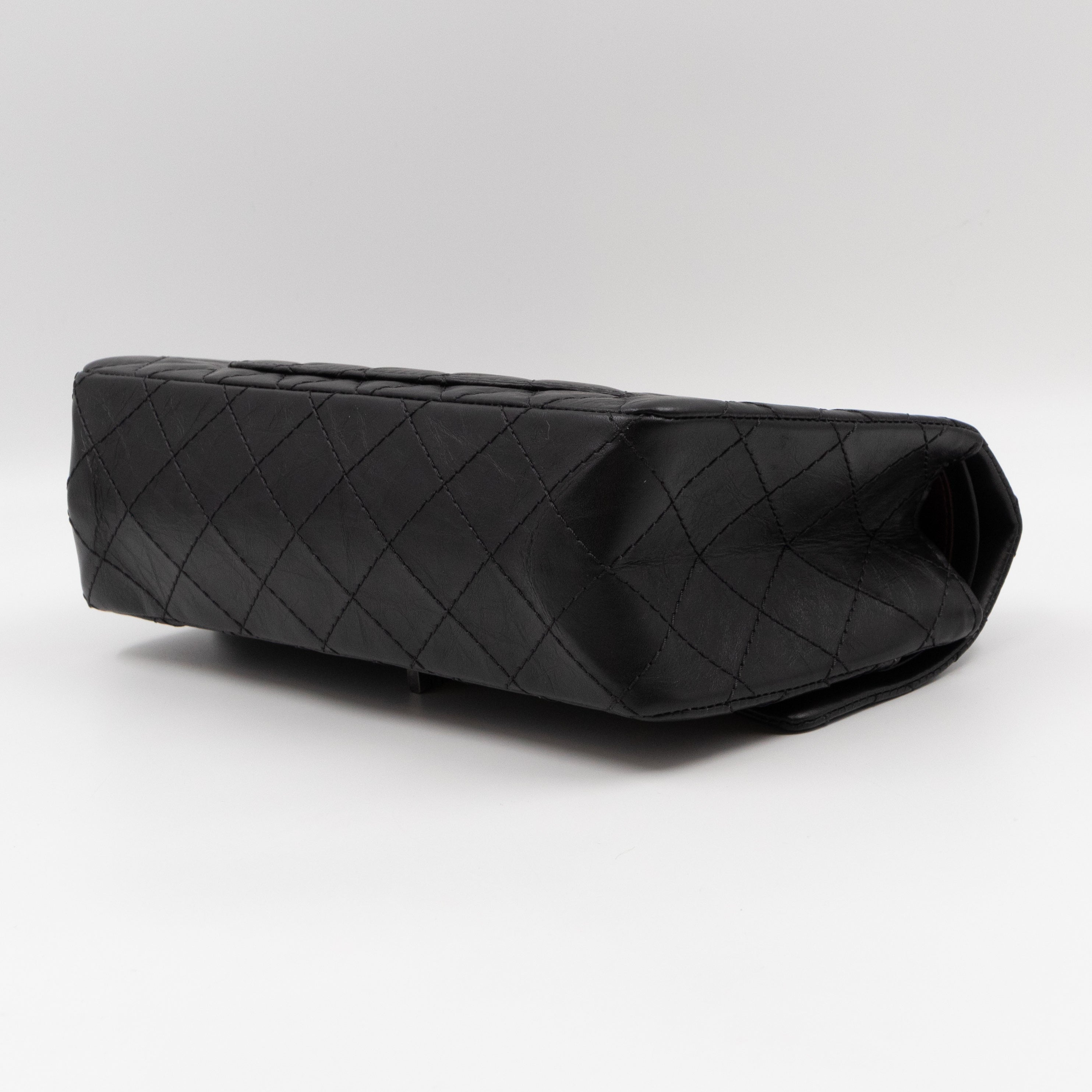 2.55 Reissue 225 Medium Black Aged Calfskin Leather