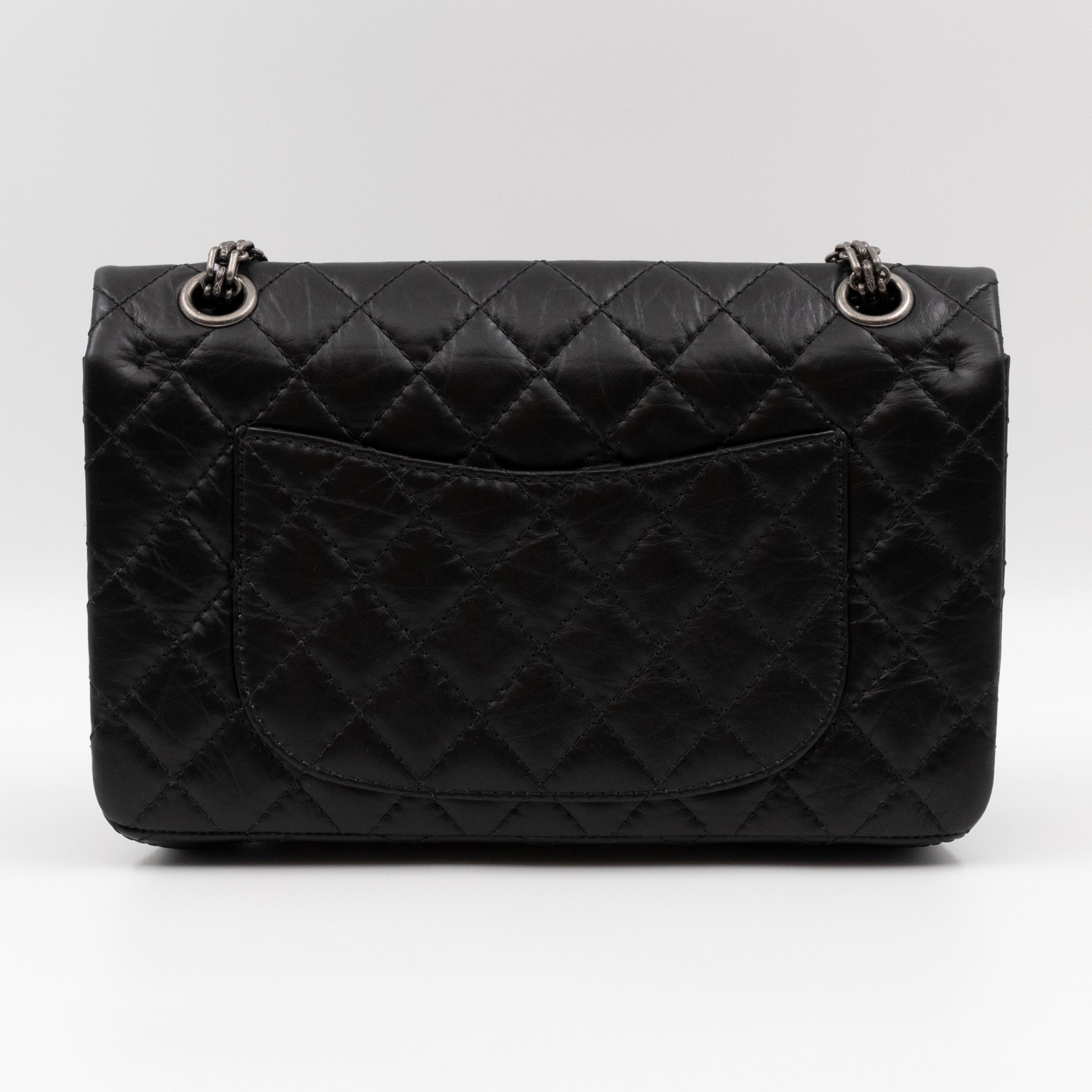 2.55 Reissue 225 Medium Black Aged Calfskin Leather