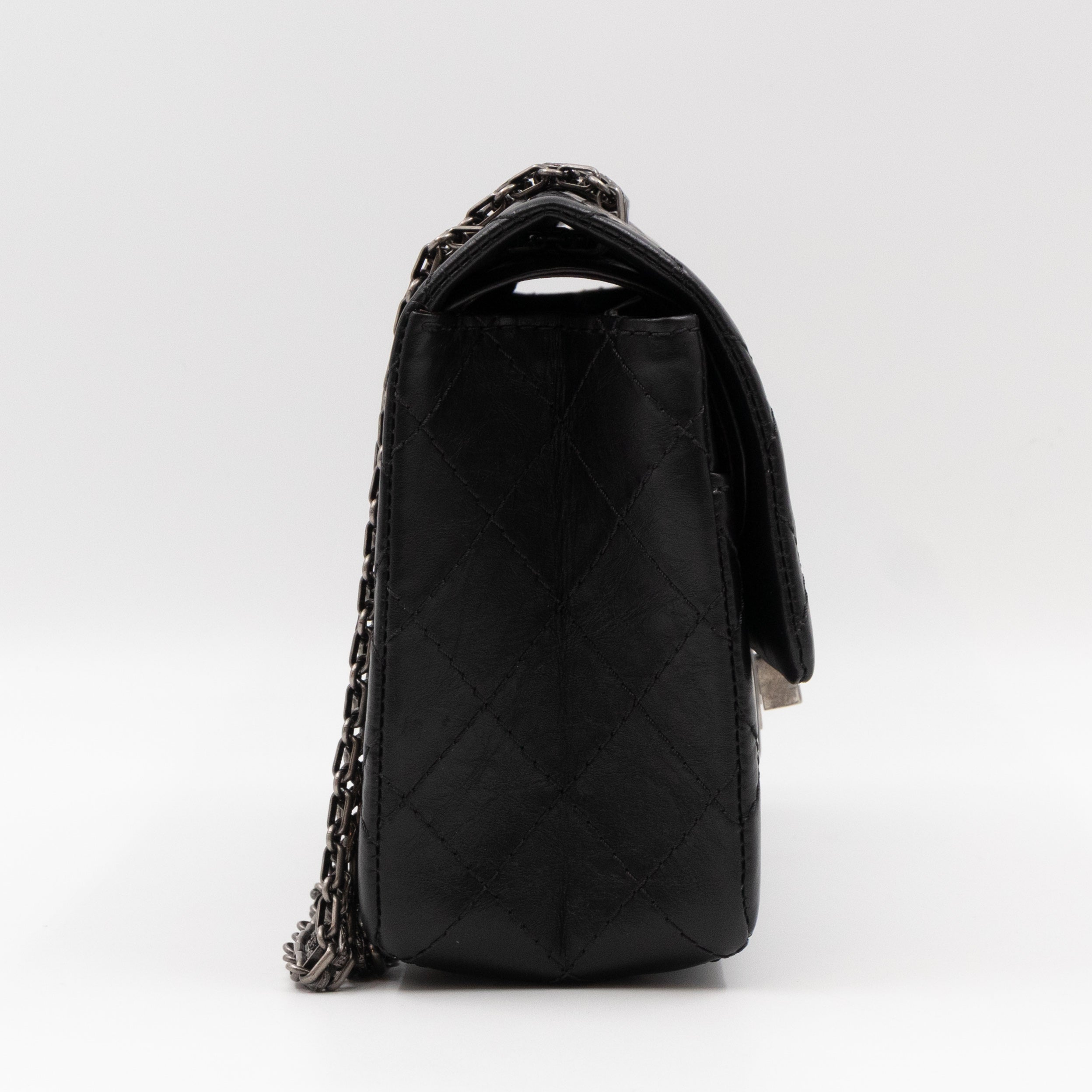 2.55 Reissue 225 Medium Black Aged Calfskin Leather