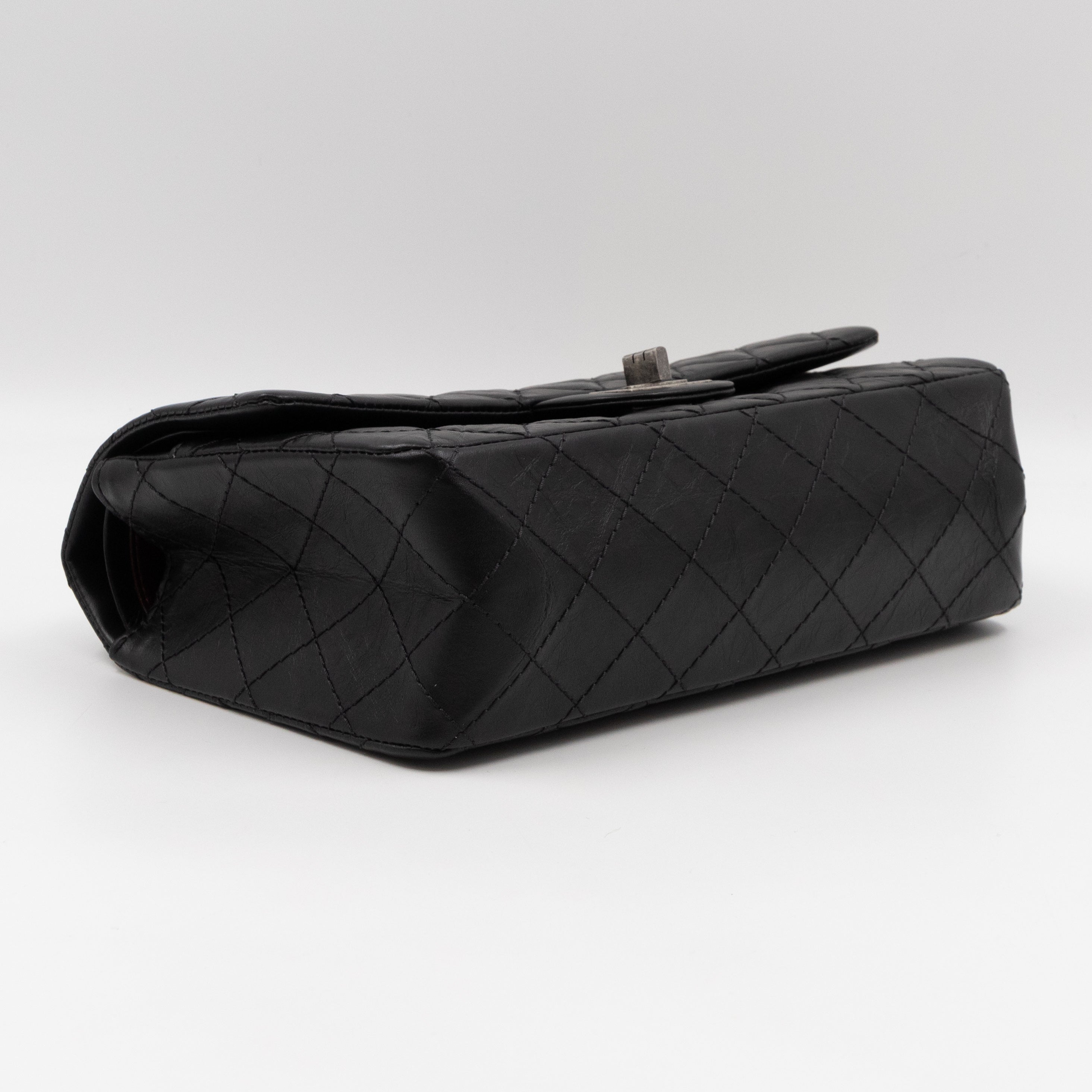 2.55 Reissue 225 Medium Black Aged Calfskin Leather