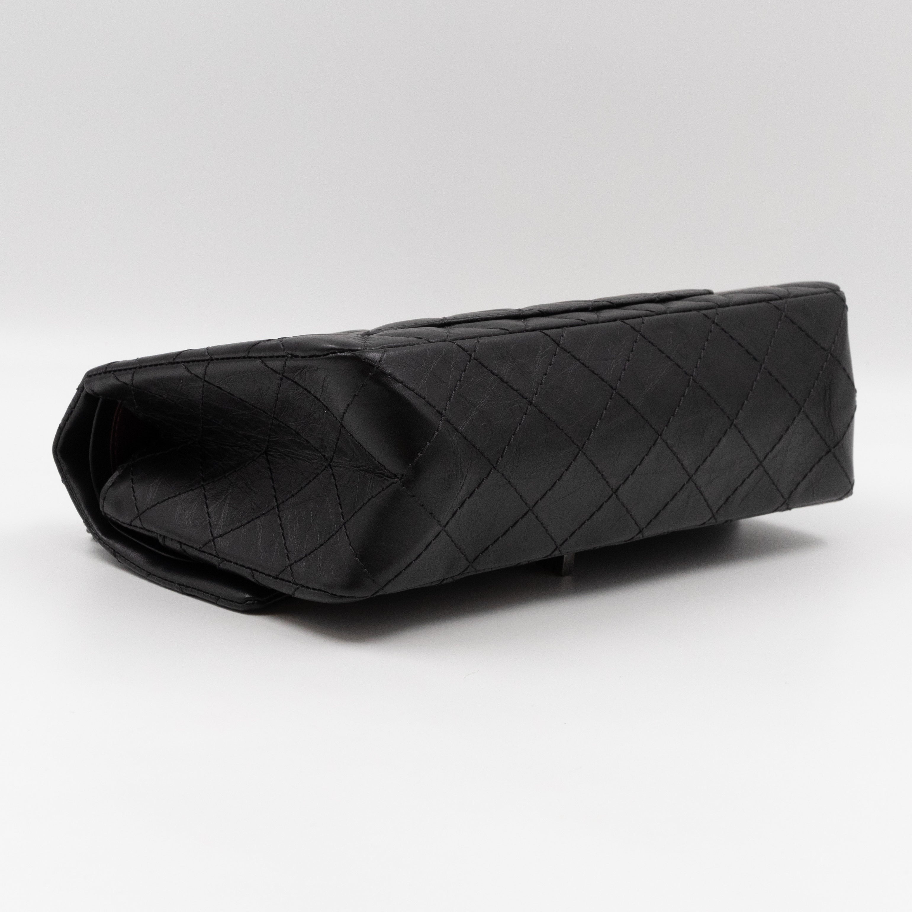 2.55 Reissue 225 Medium Black Aged Calfskin Leather