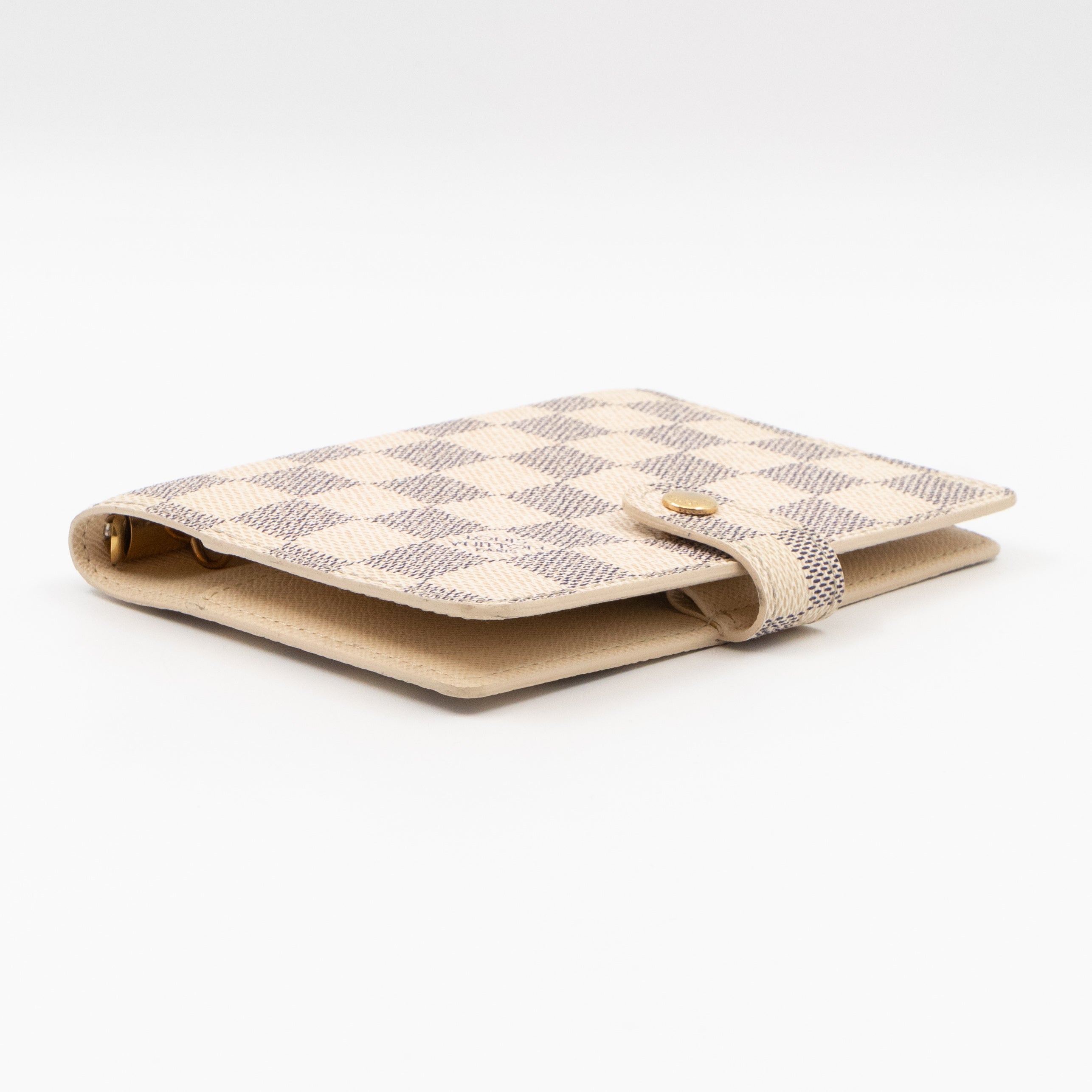 Small Ring Agenda Cover Damier Azur
