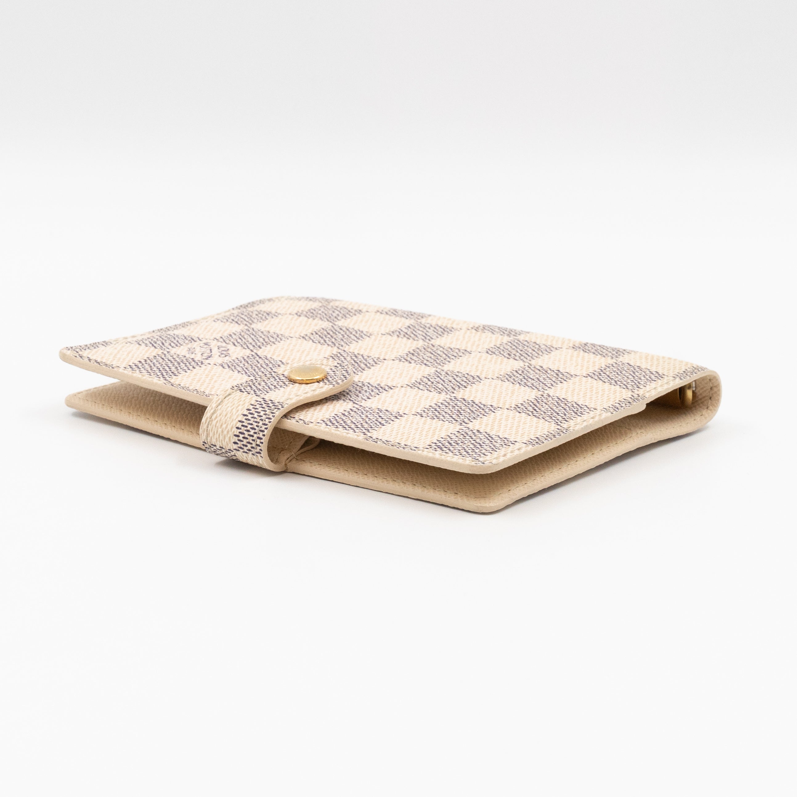 Small Ring Agenda Cover Damier Azur