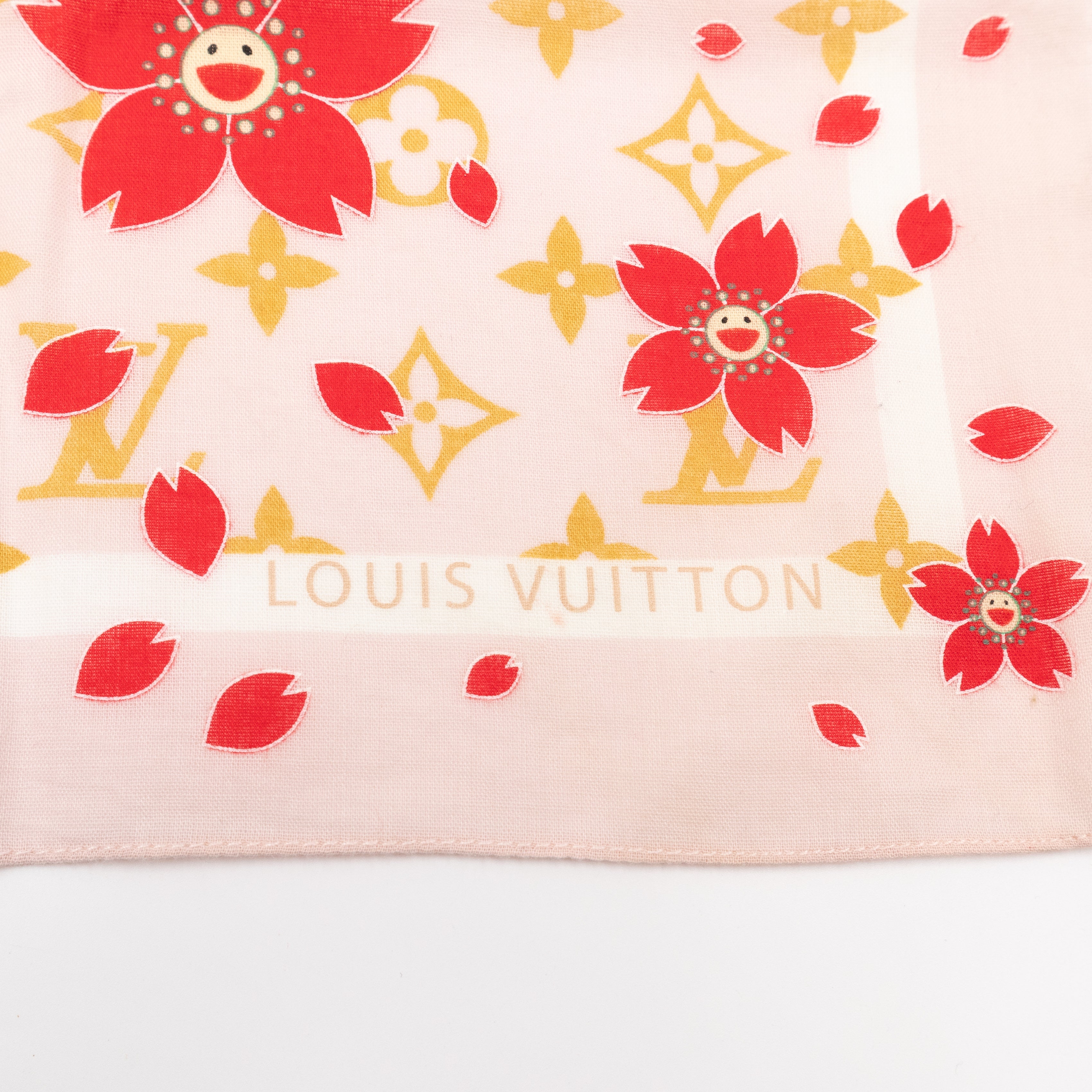 Cherry Blossom Cotton Monogram Pink Scarf