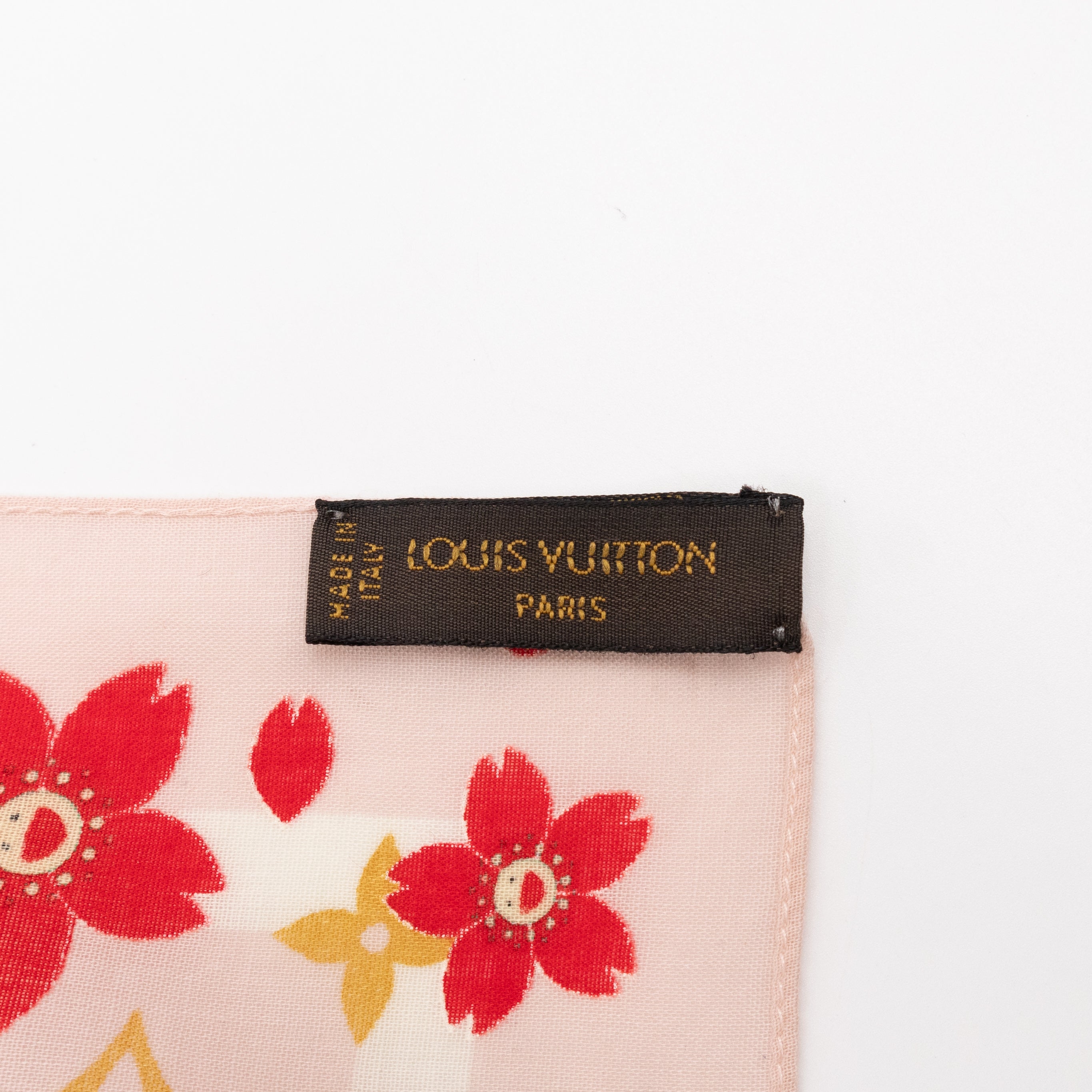 Cherry Blossom Cotton Monogram Pink Scarf