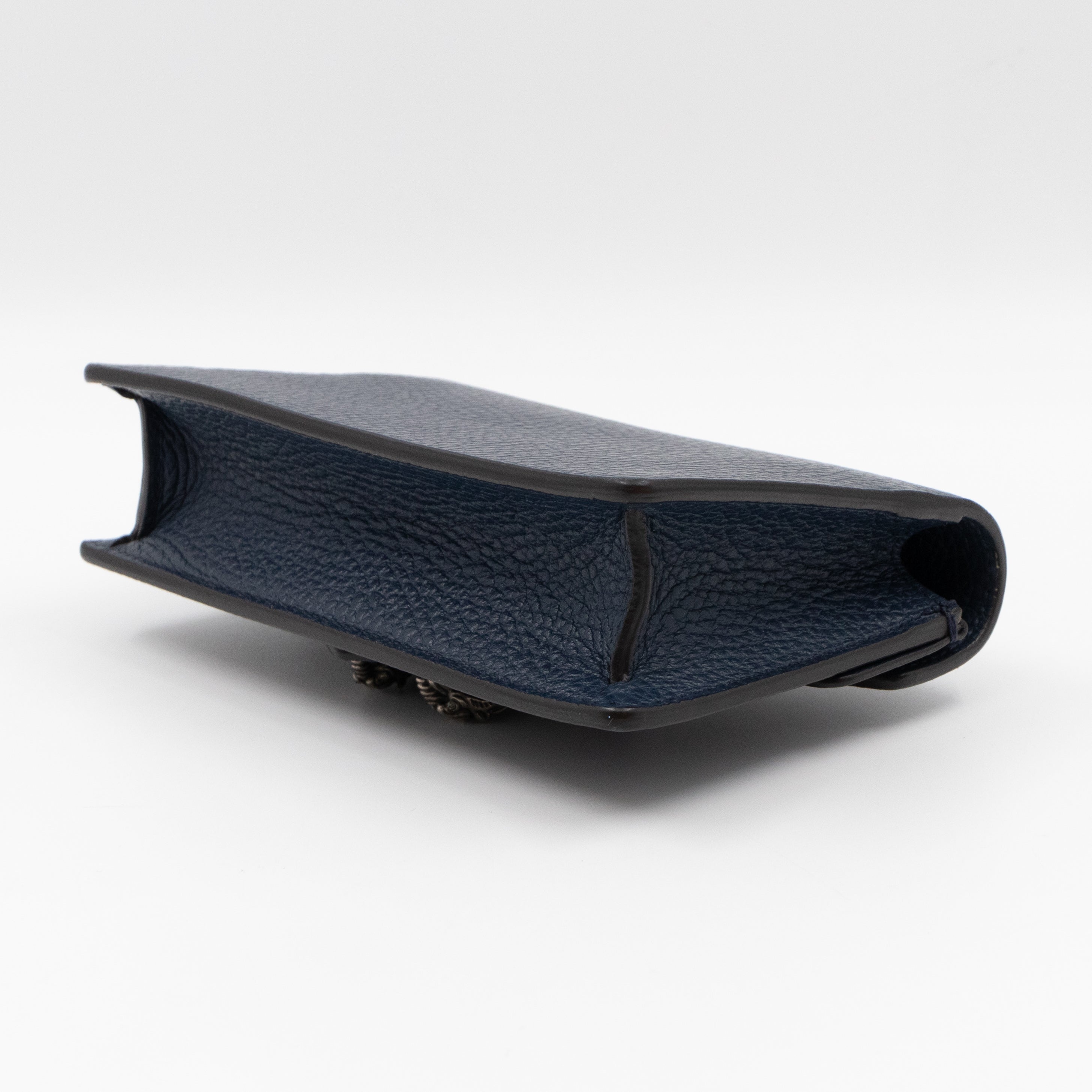 Dionysus Super Mini Dark Blue Leather