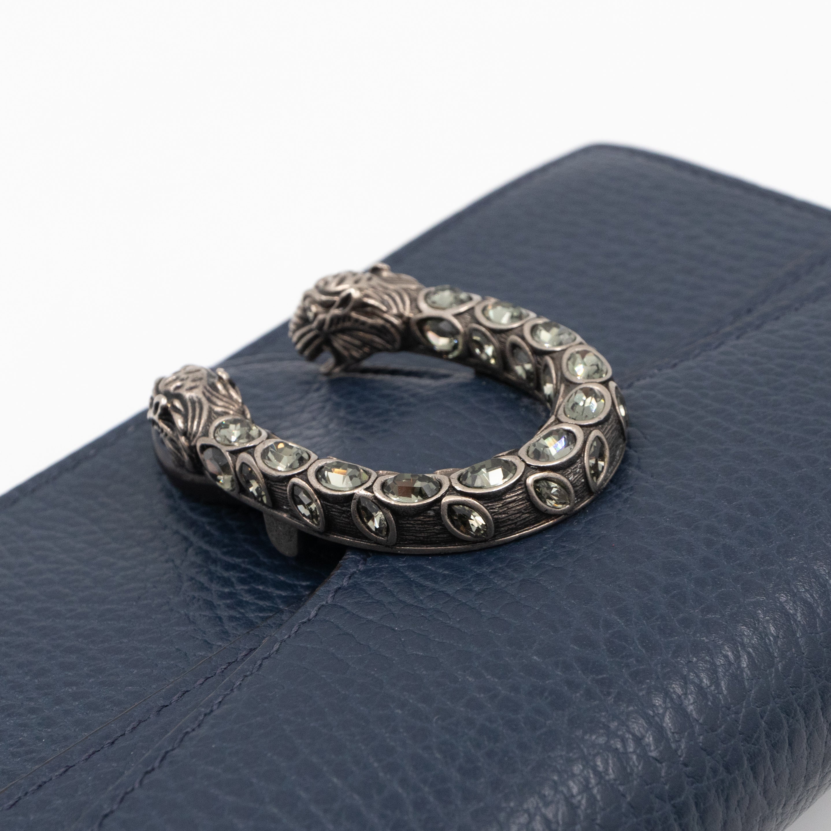 Dionysus Super Mini Dark Blue Leather