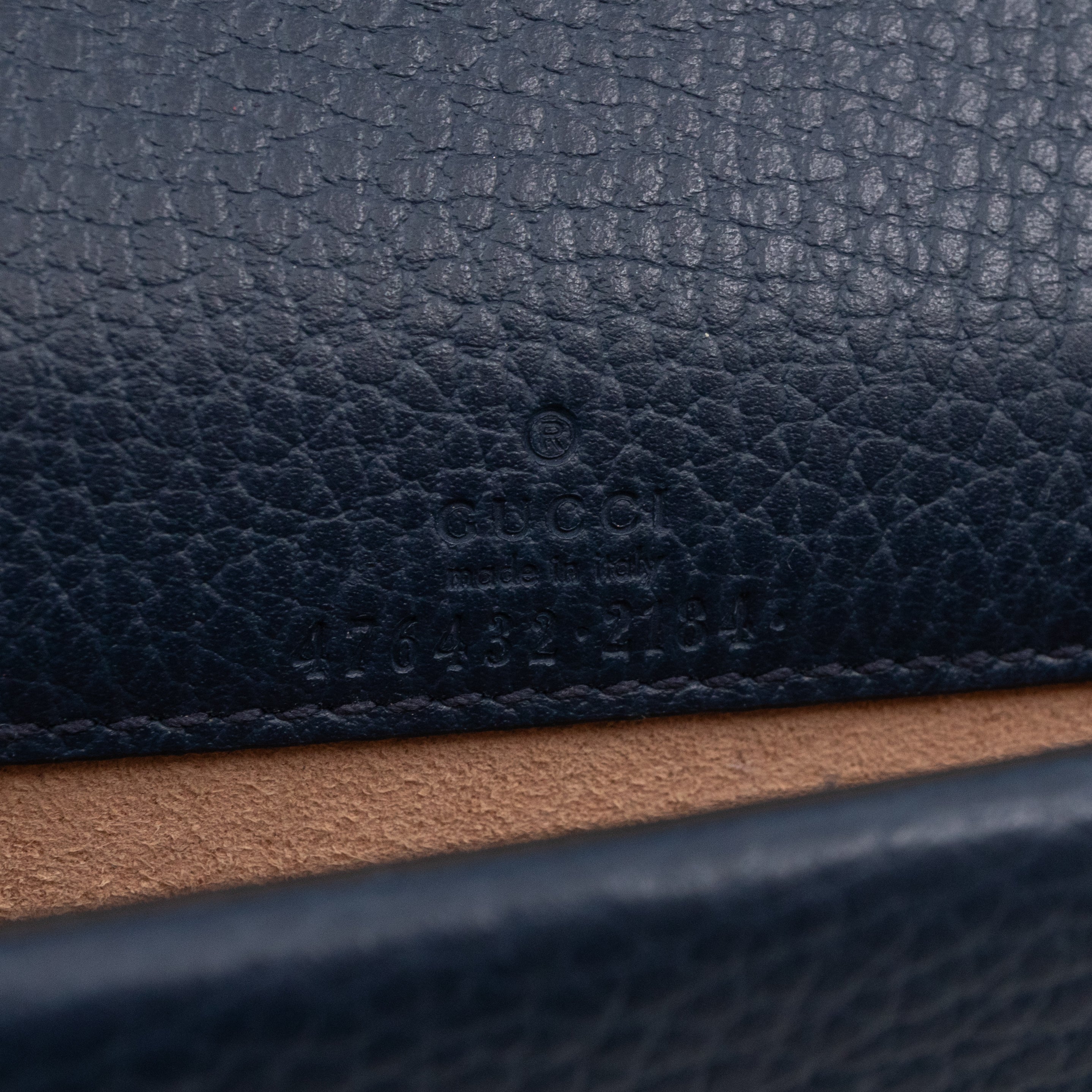 Dionysus Super Mini Dark Blue Leather