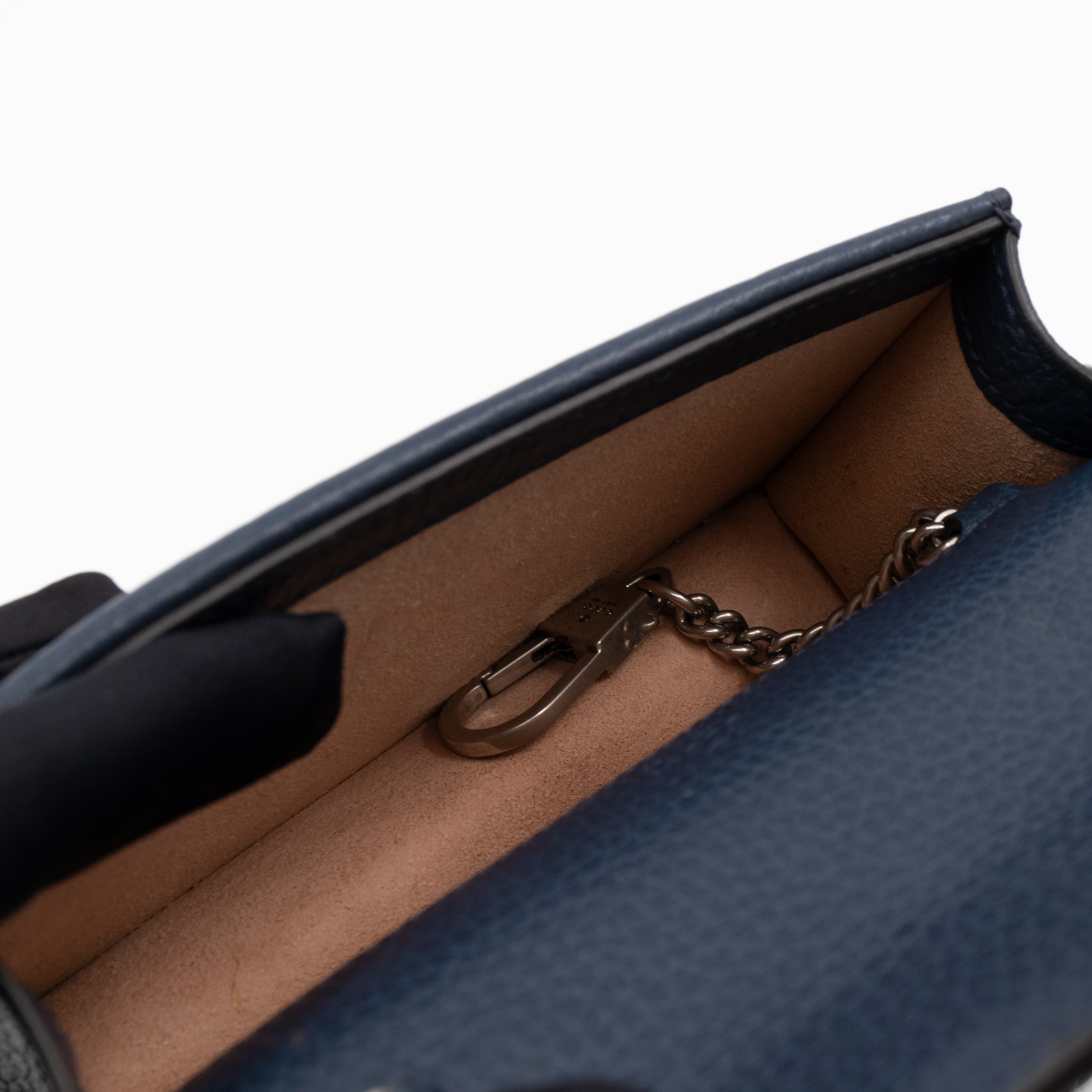 Dionysus Super Mini Dark Blue Leather