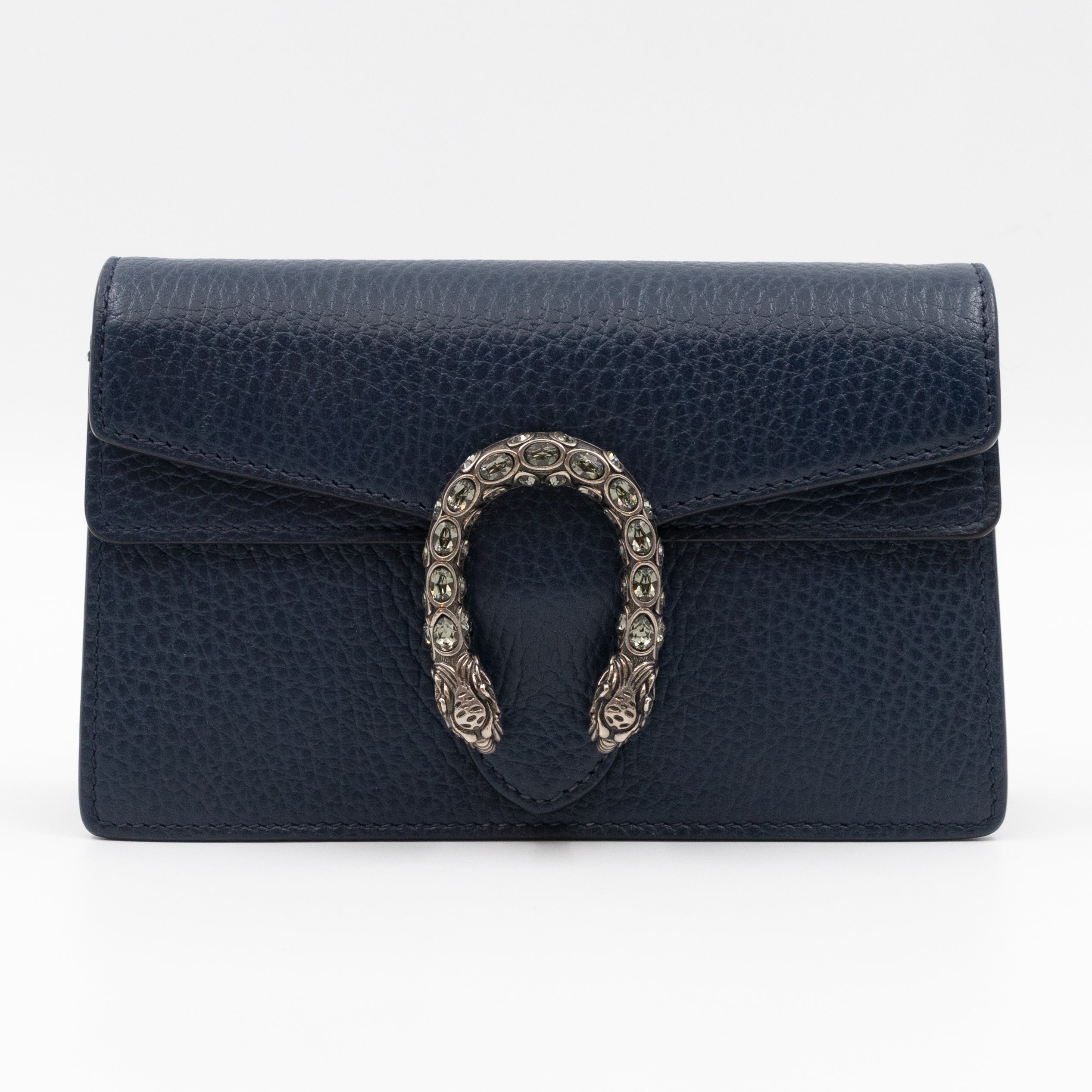 Dionysus Super Mini Dark Blue Leather