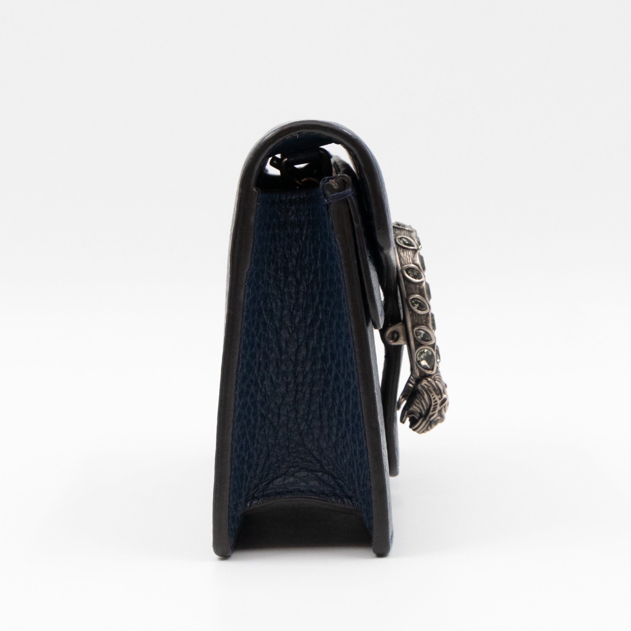 Dionysus Super Mini Dark Blue Leather