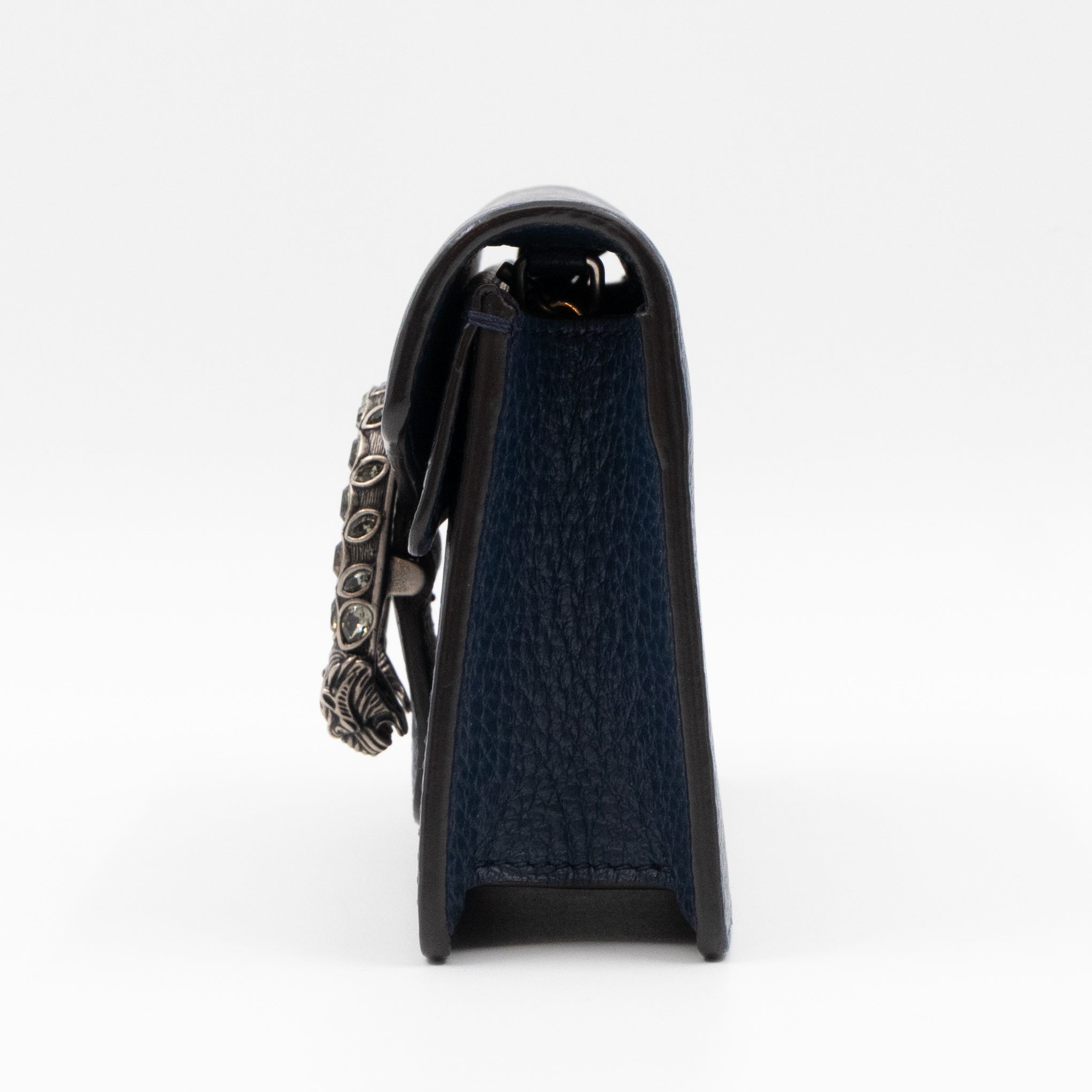 Dionysus Super Mini Dark Blue Leather