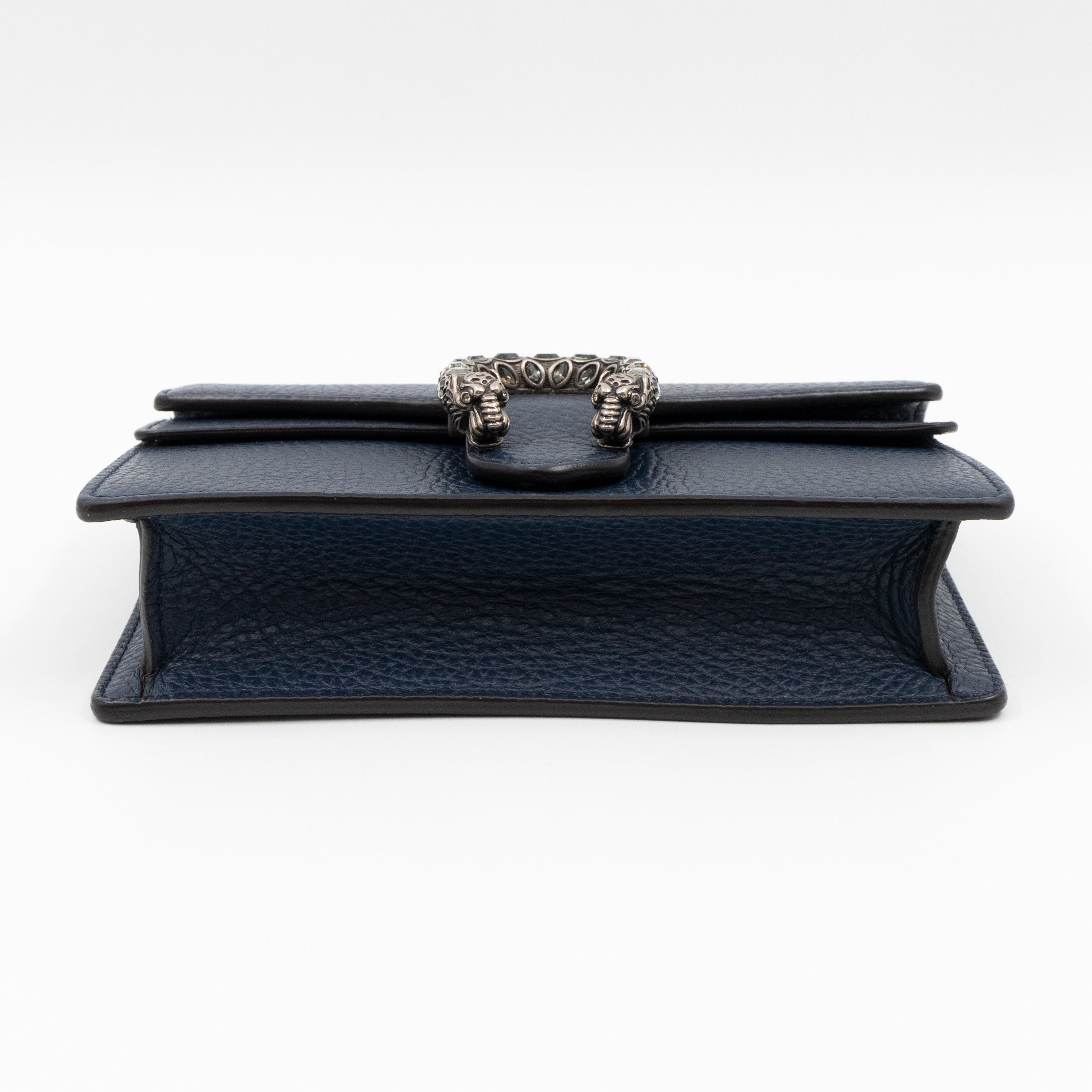 Dionysus Super Mini Dark Blue Leather