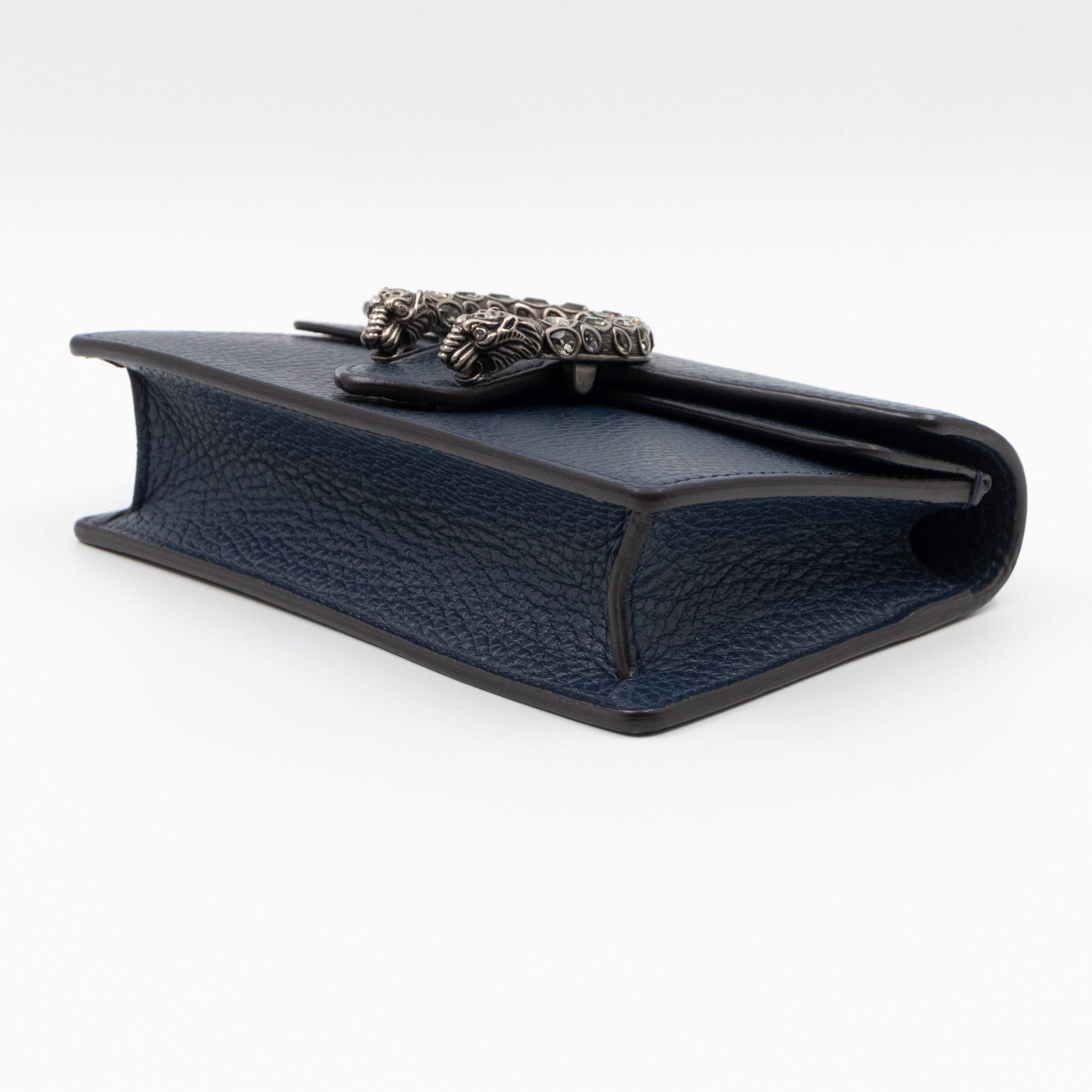 Dionysus Super Mini Dark Blue Leather