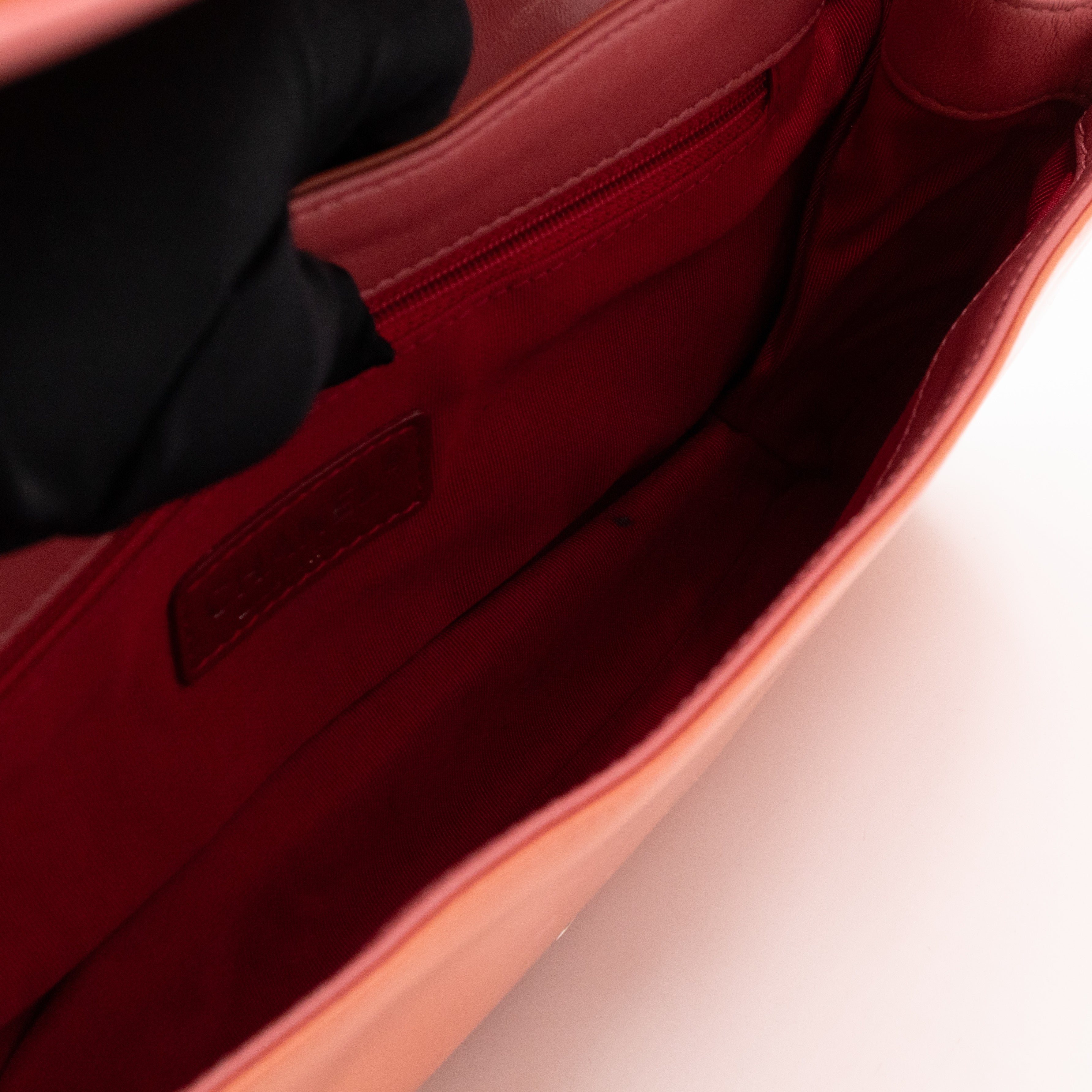 Lipstick Flap Bag Orange Patent Leather