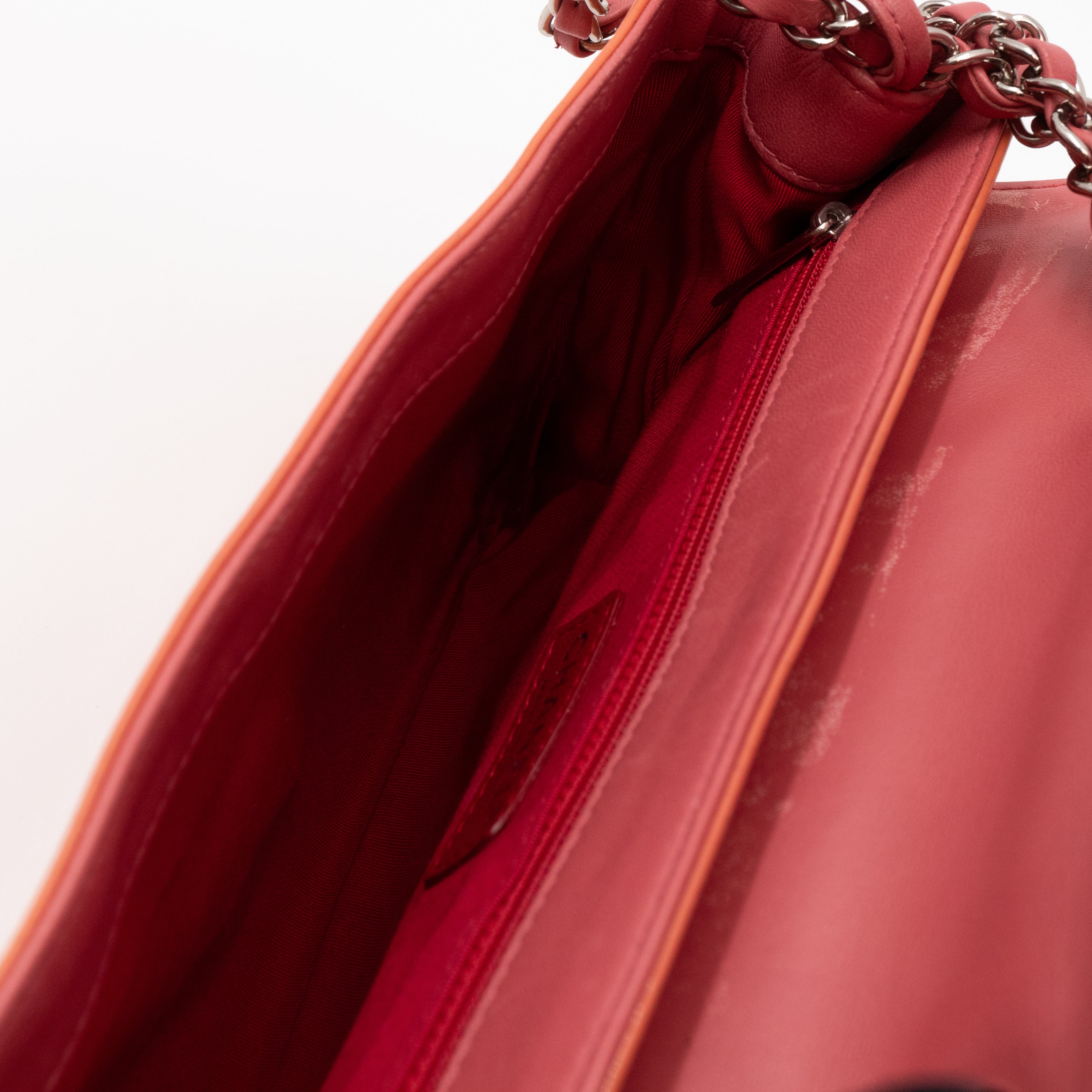 Lipstick Flap Bag Orange Patent Leather