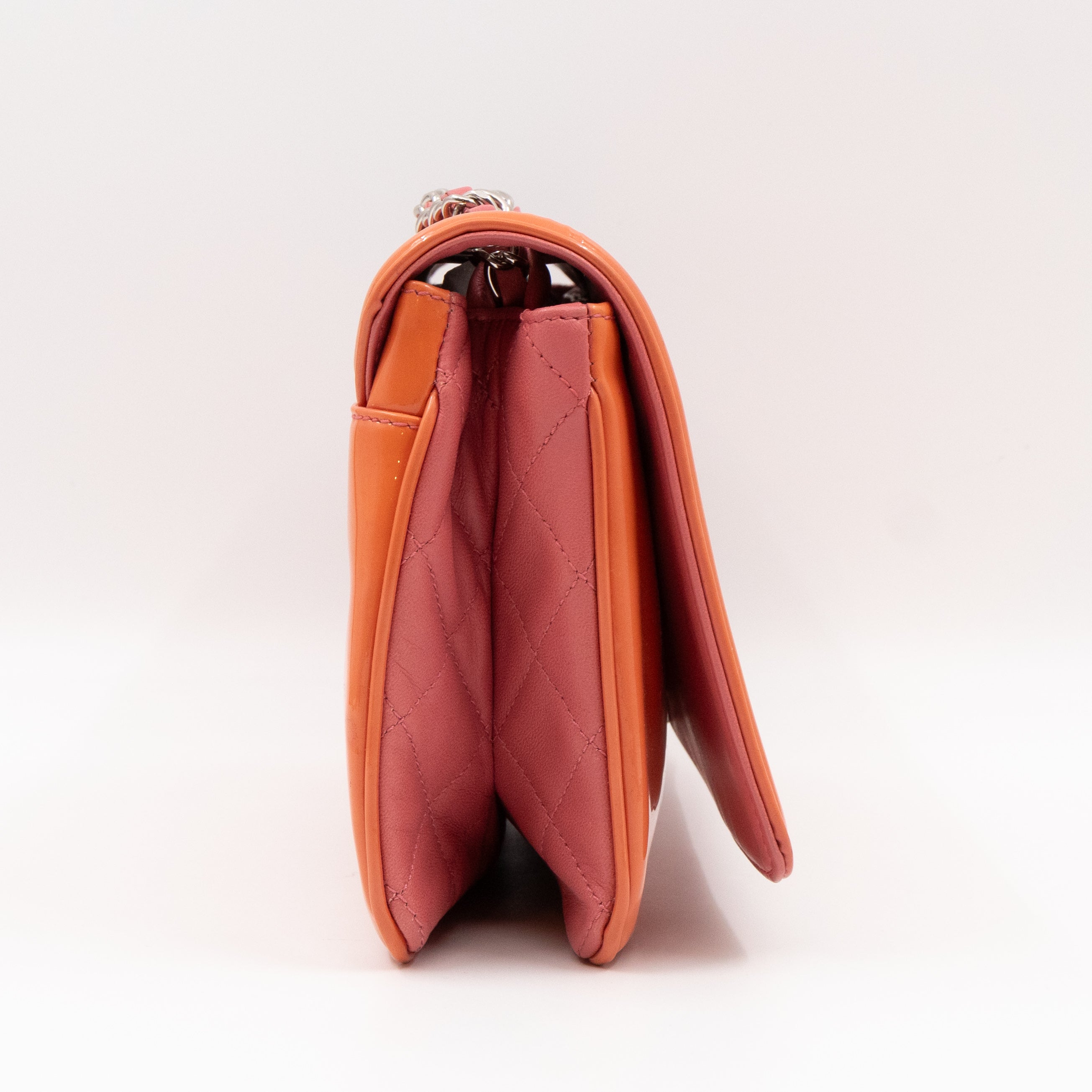 Lipstick Flap Bag Orange Patent Leather