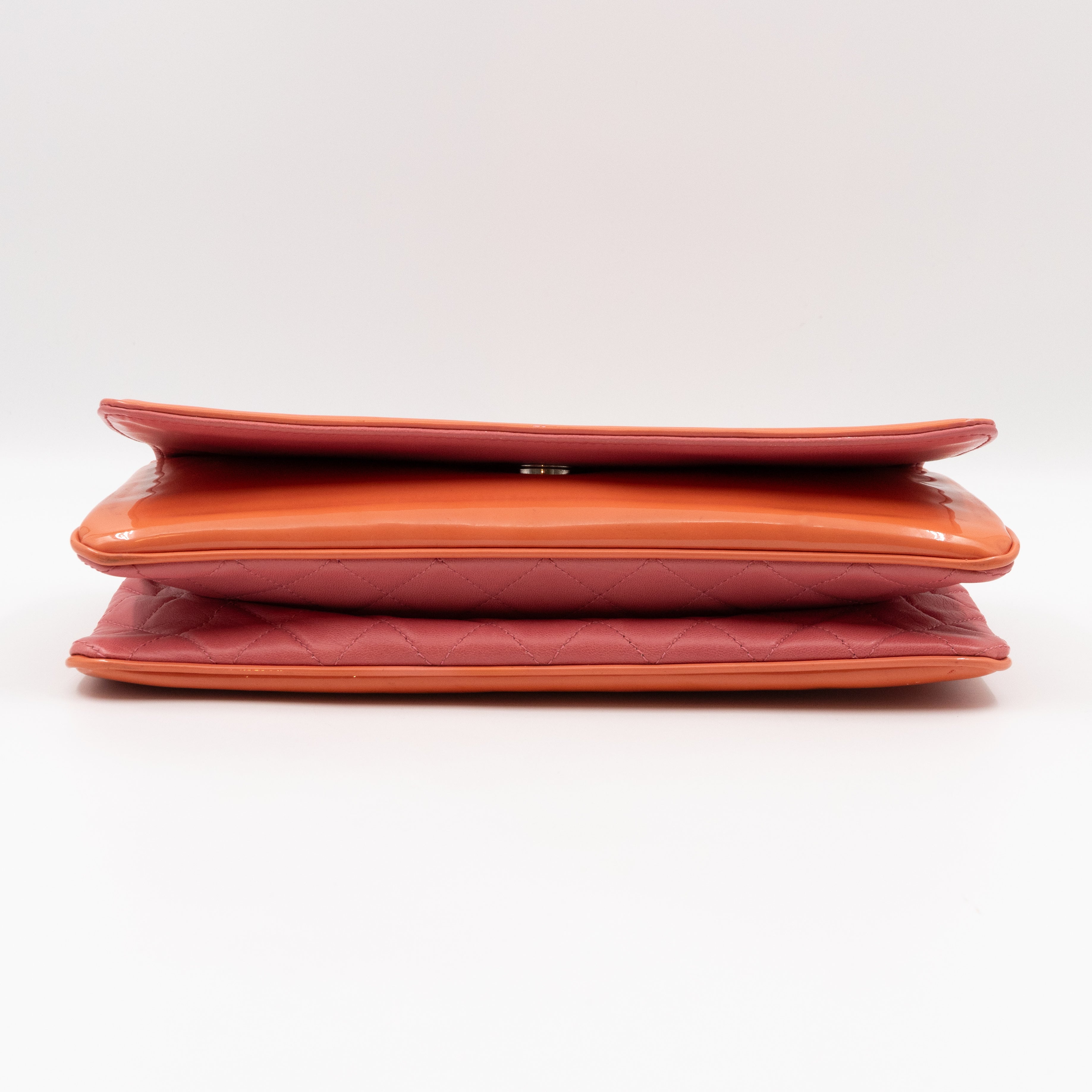 Lipstick Flap Bag Orange Patent Leather