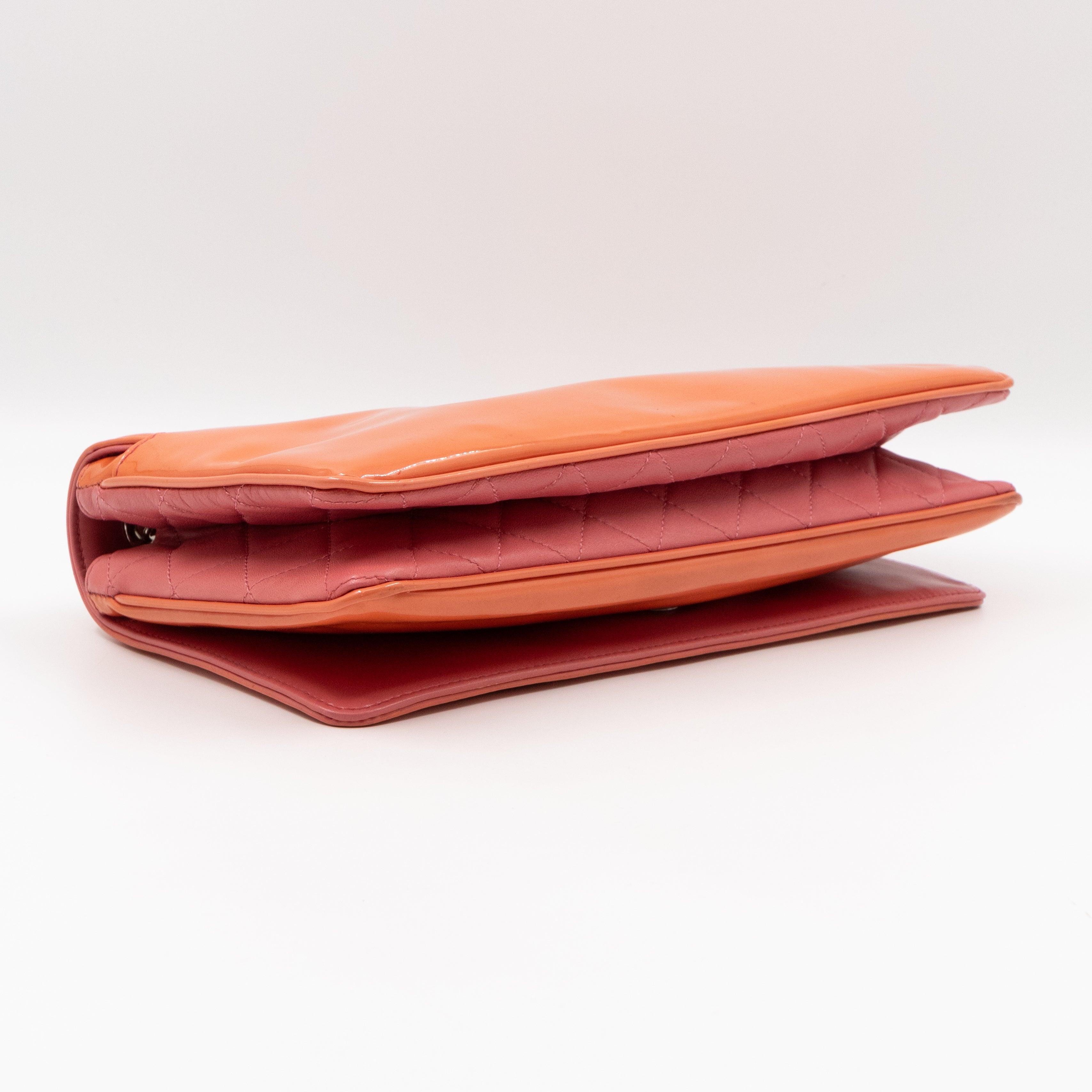 Lipstick Flap Bag Orange Patent Leather
