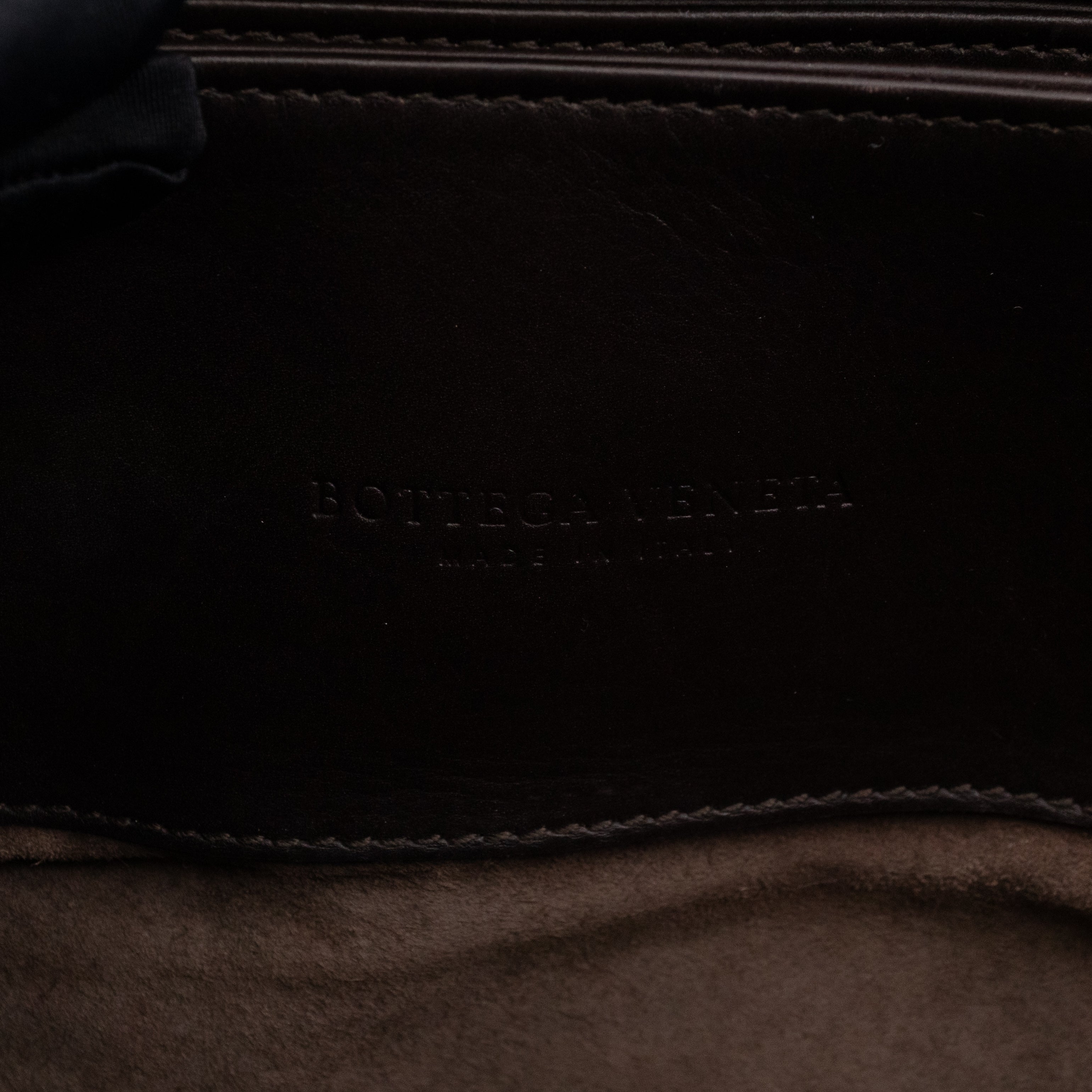 Roma Large Intrecciato Brown Leather