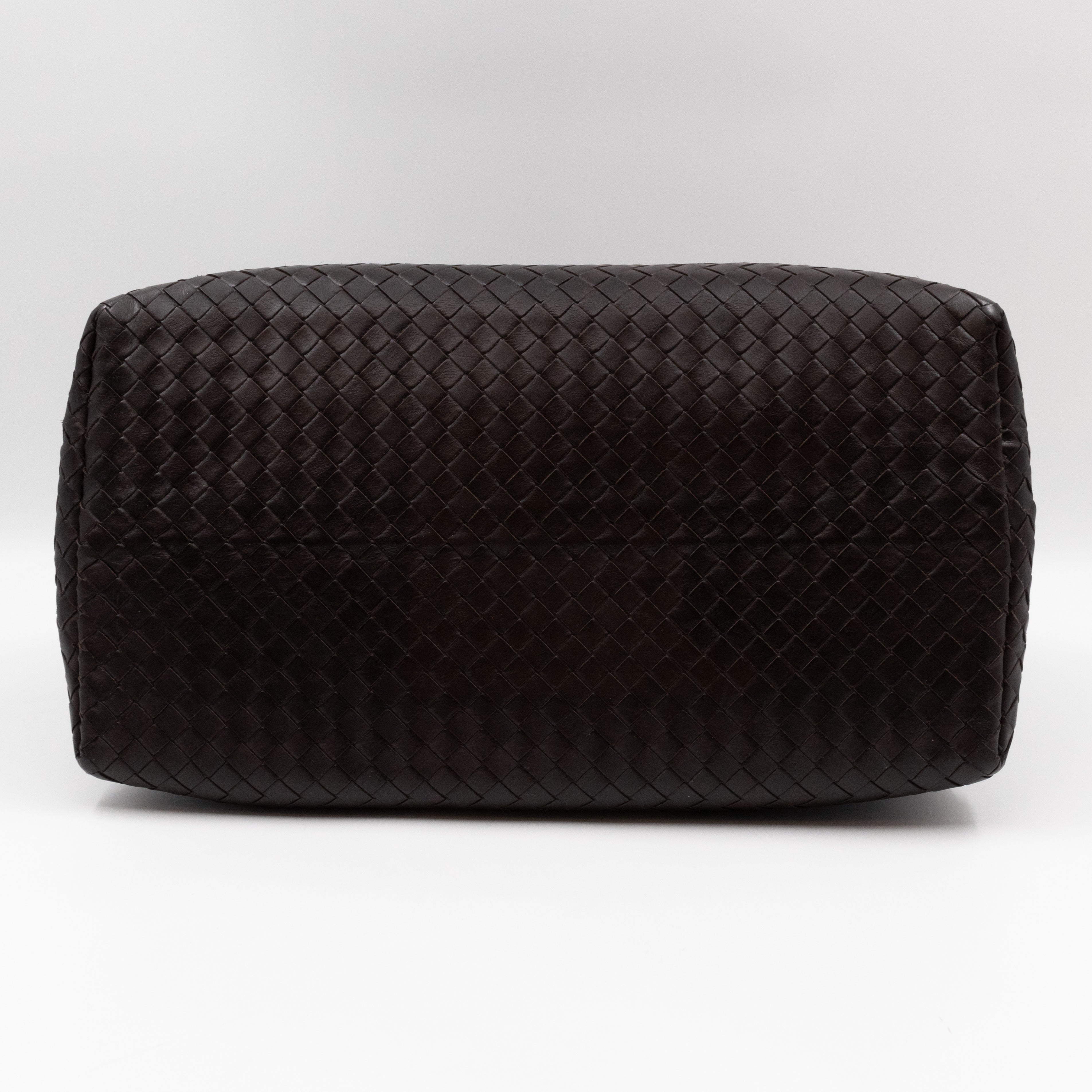 Roma Large Intrecciato Brown Leather