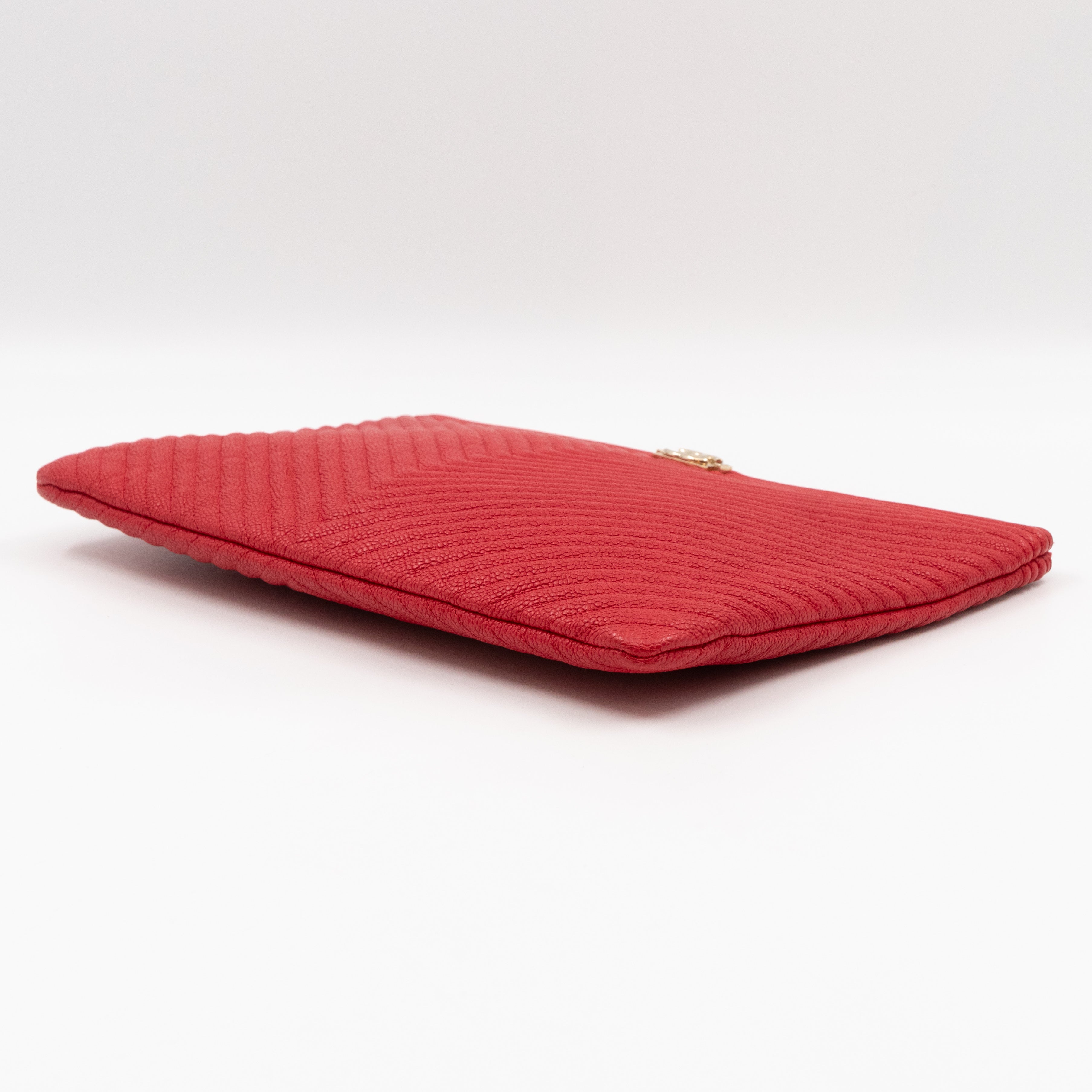 Medium O Case Boy Red Caviar Chevron