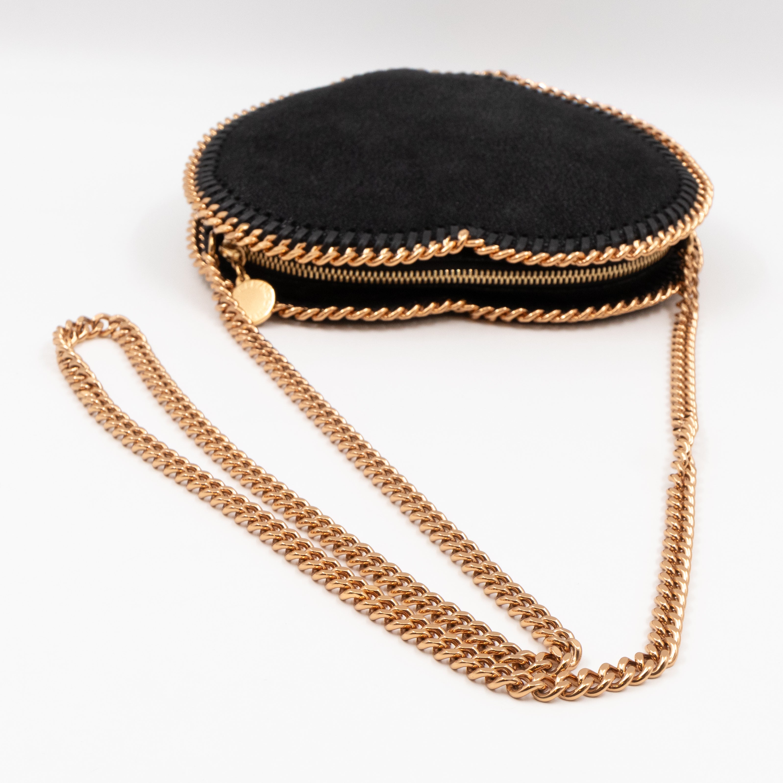 Falabella Heart Crossbody Bag Black Rose Gold