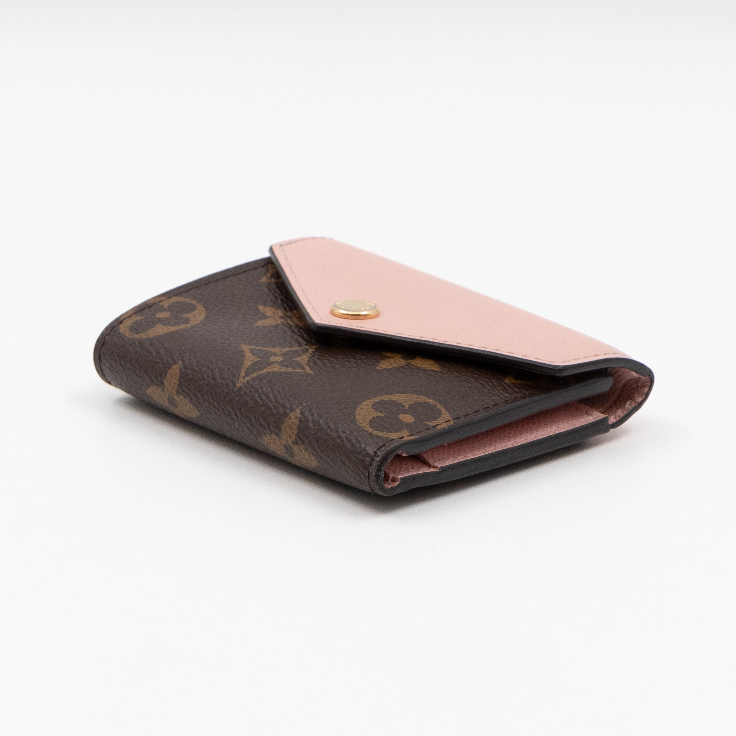 Zoe Wallet Monogram Rose Ballerine