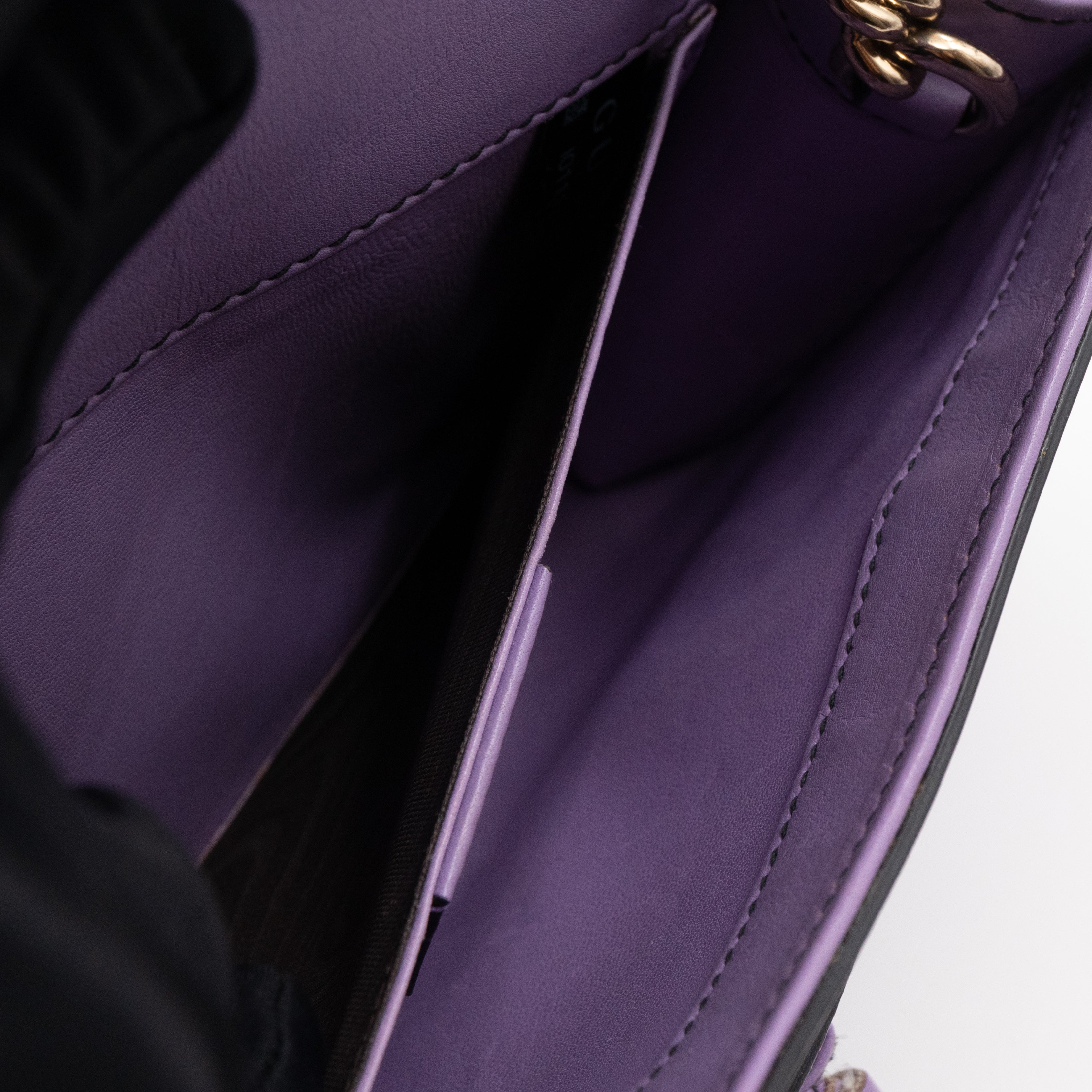 Emily Small Chain Shoulder Bag Purple Leather
