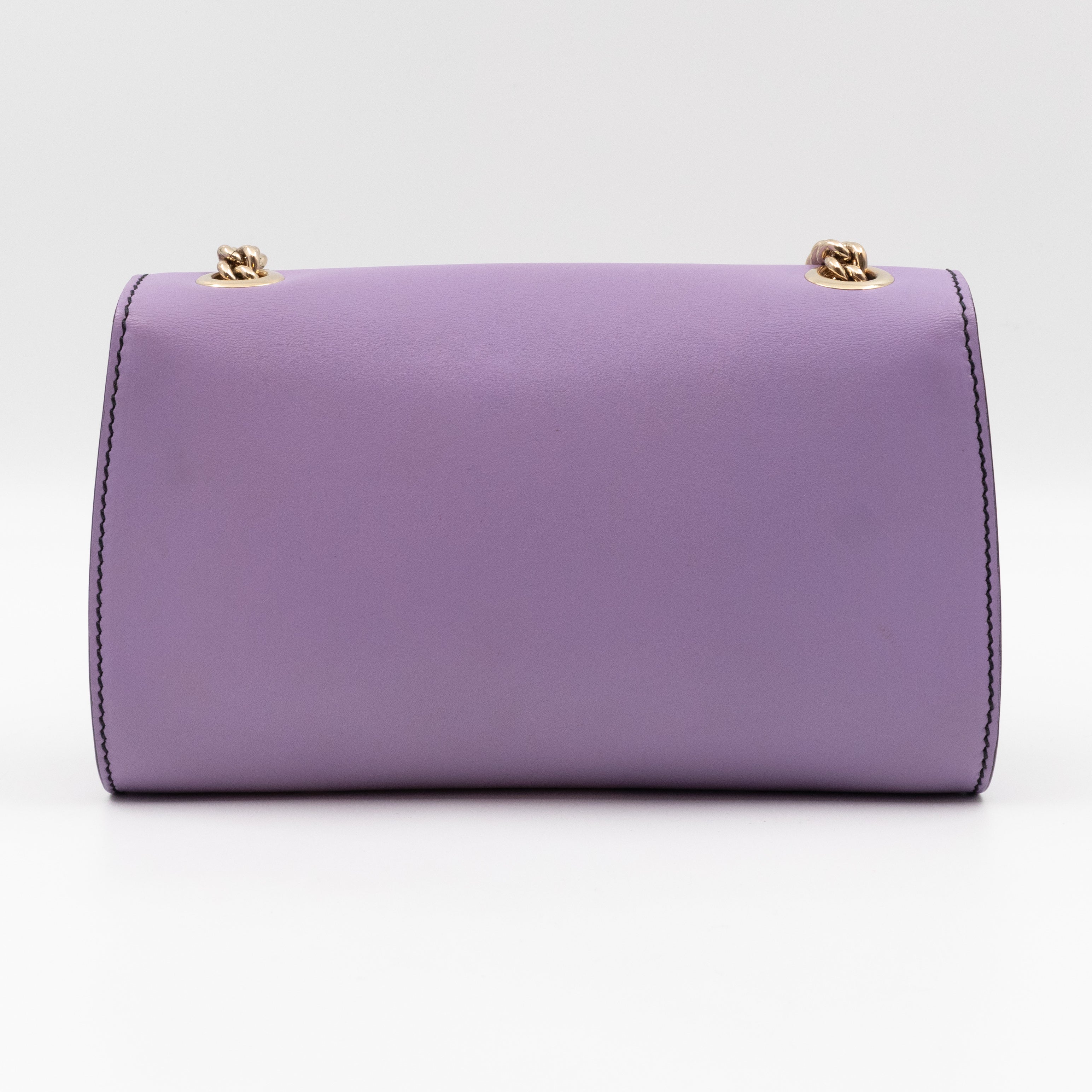 Emily Small Chain Shoulder Bag Purple Leather