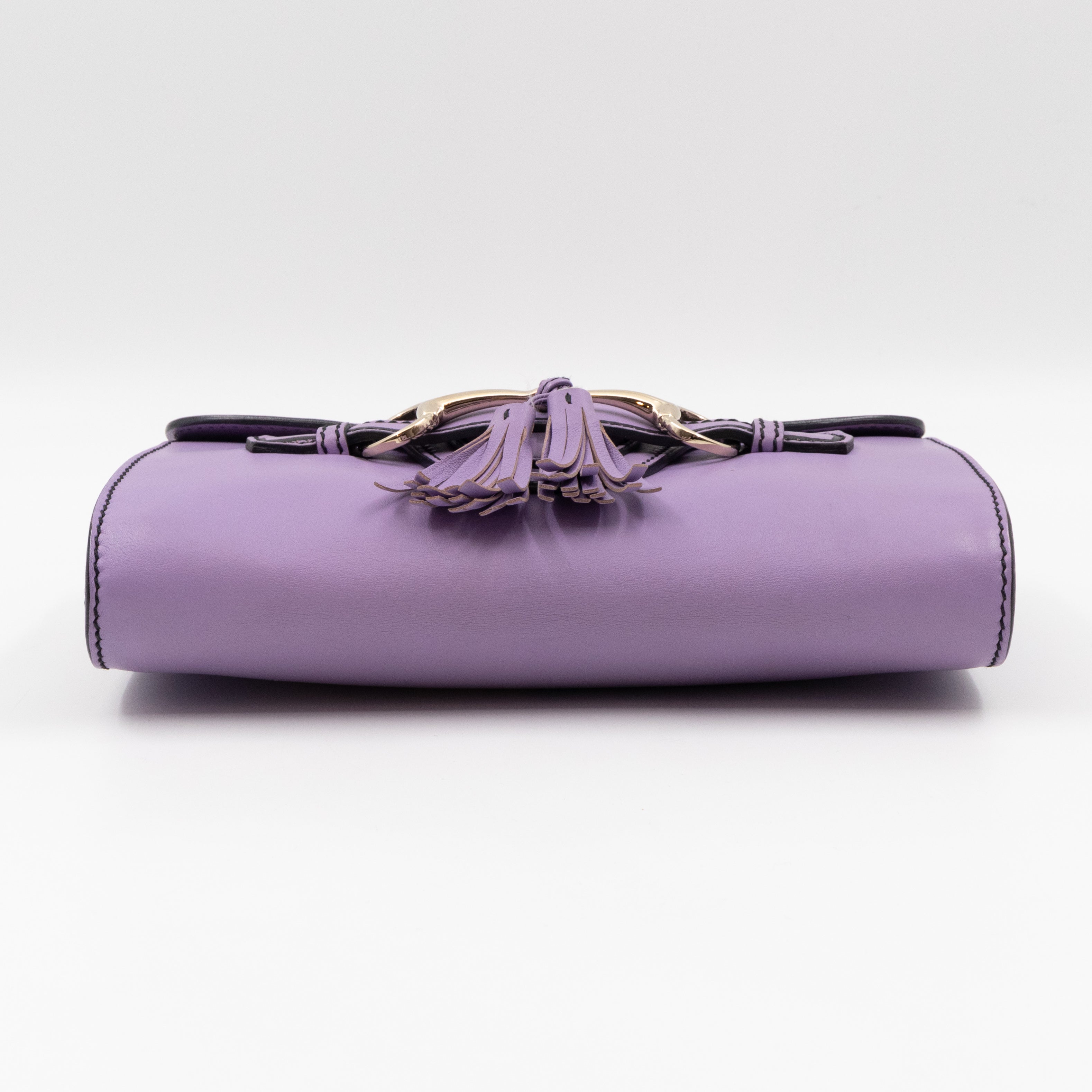 Emily Small Chain Shoulder Bag Purple Leather