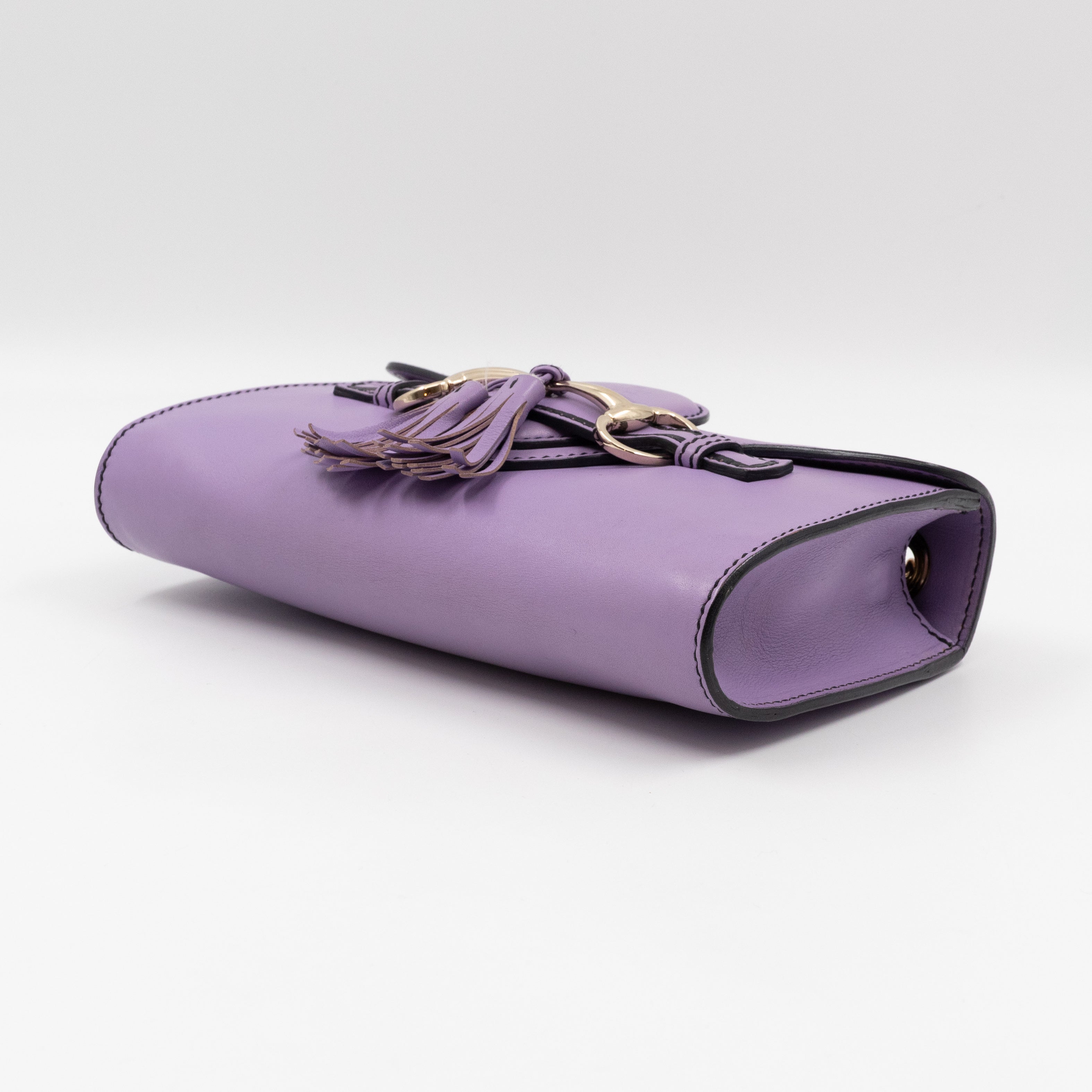 Emily Small Chain Shoulder Bag Purple Leather