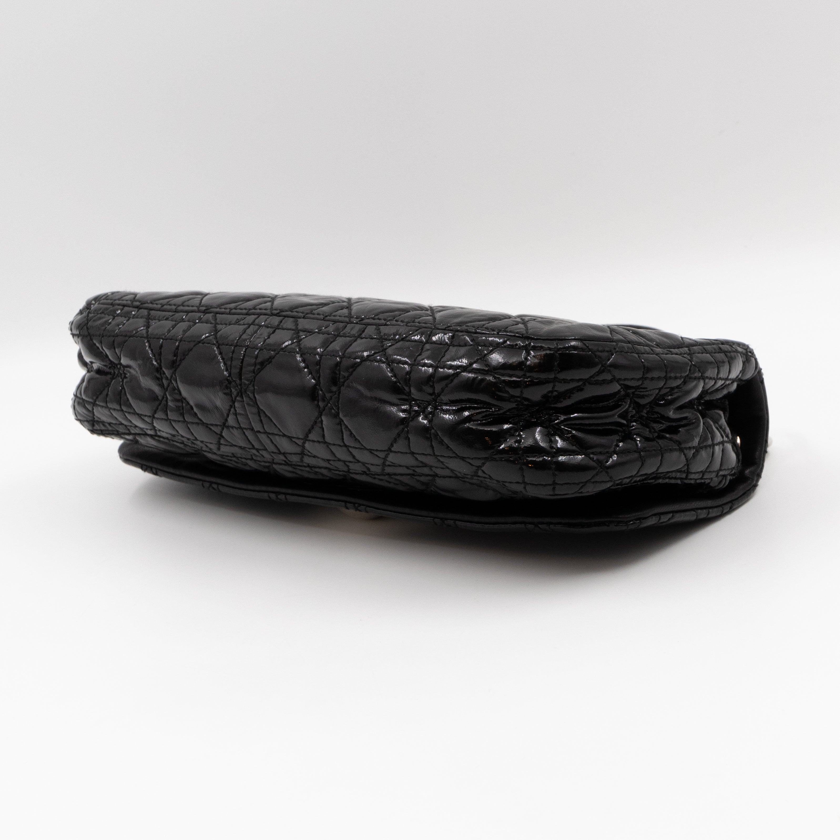 Rendezvous Flap Bag Cannage Quilted Black Patent Leather